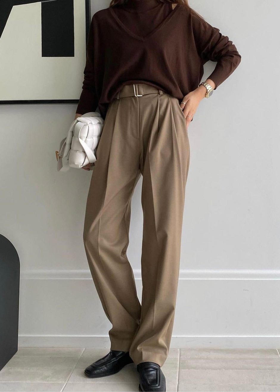 Ramson Pleated Trousers - Taupe - 2