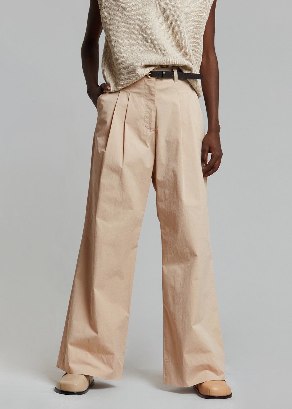 Blanche Pleated Trousers - Sand - 12