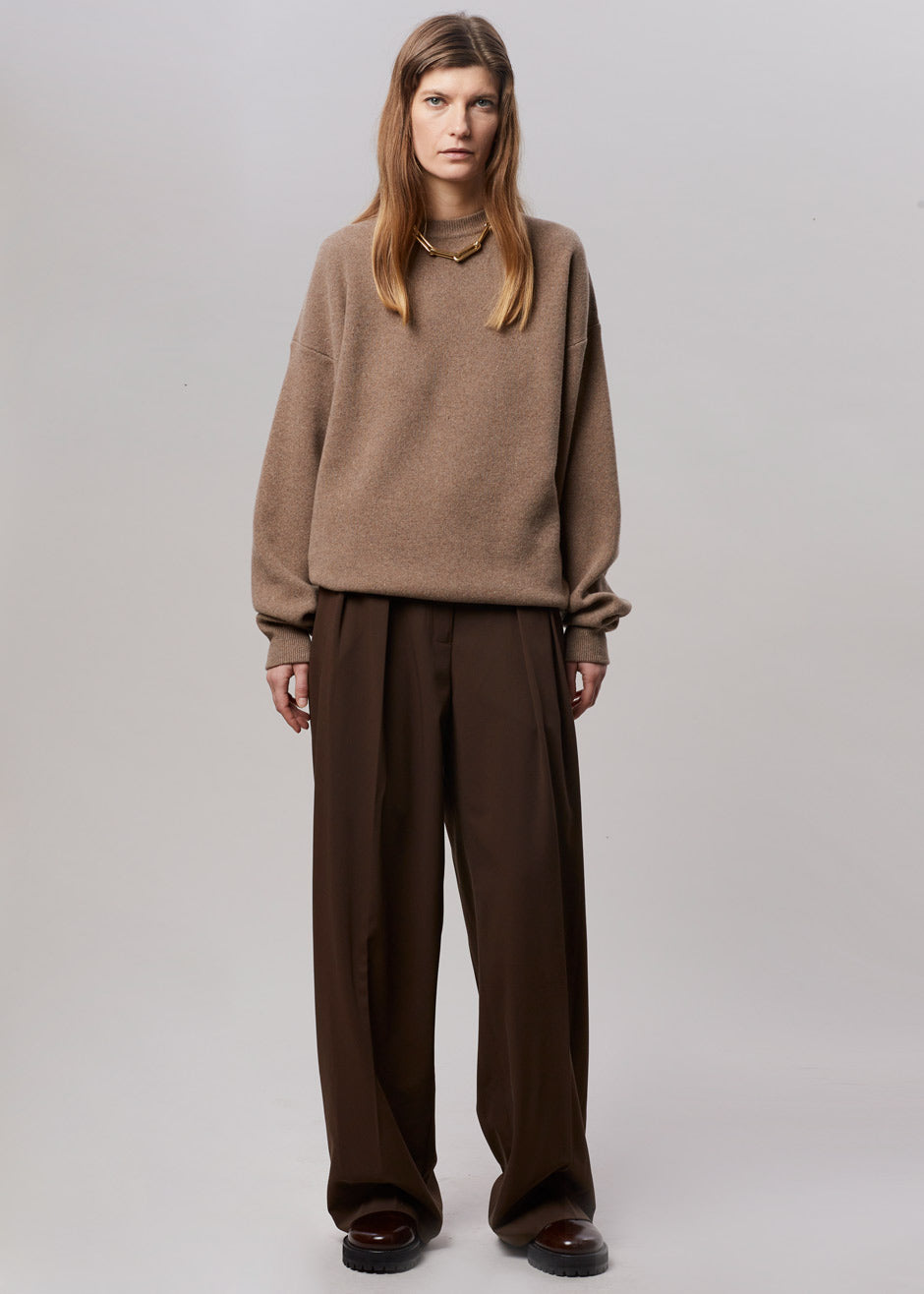 Hadrien Italian Recycled Cashmere Sweater - Taupe – Frankie Shop Europe
