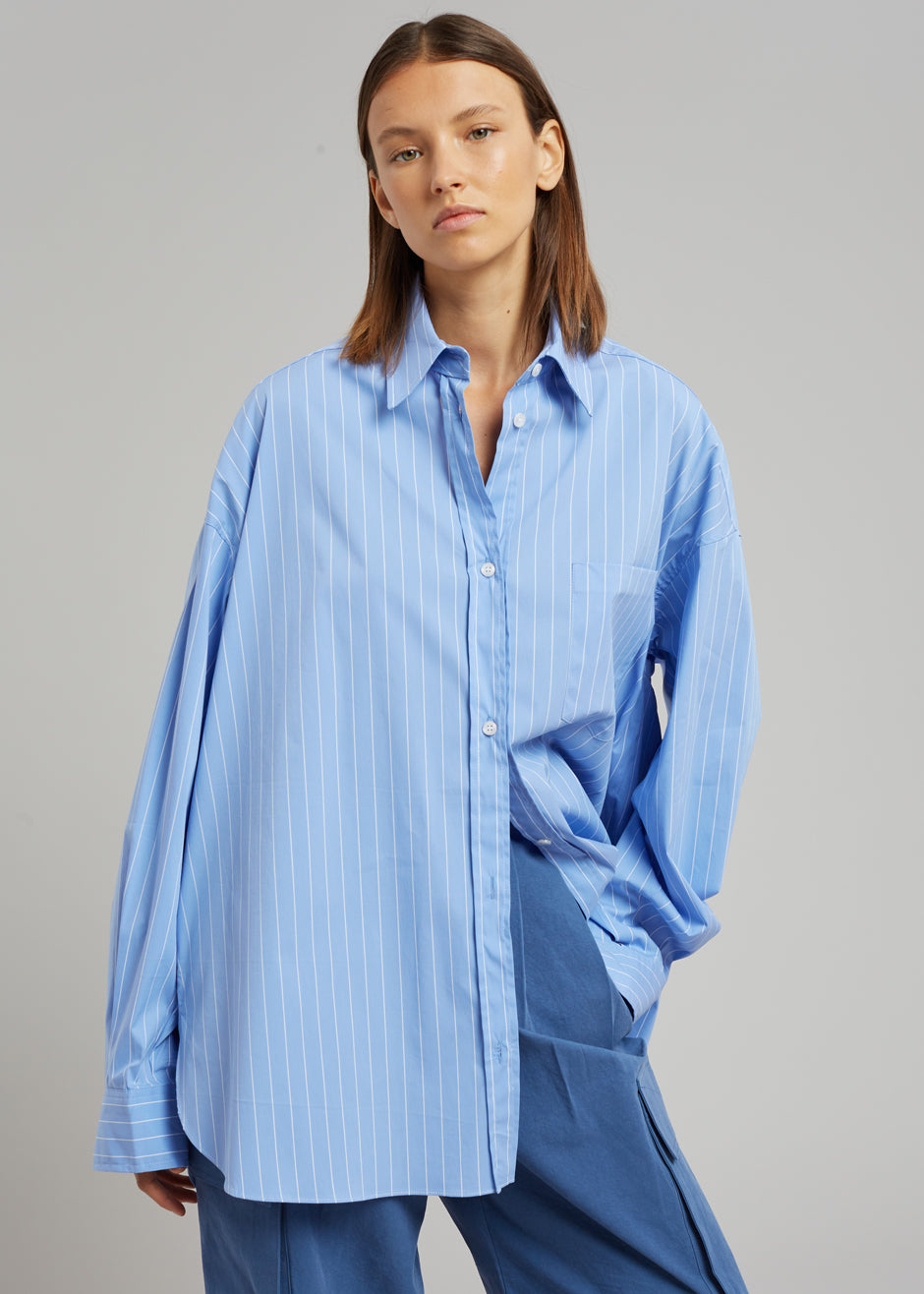 Georgia Pinstripe Shirt - Light Blue - 6