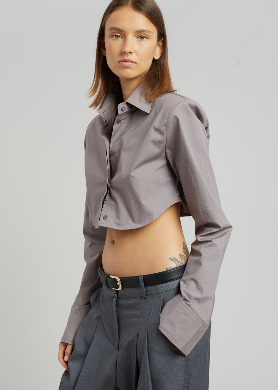 Uma Cropped Shirt - Grey - 6