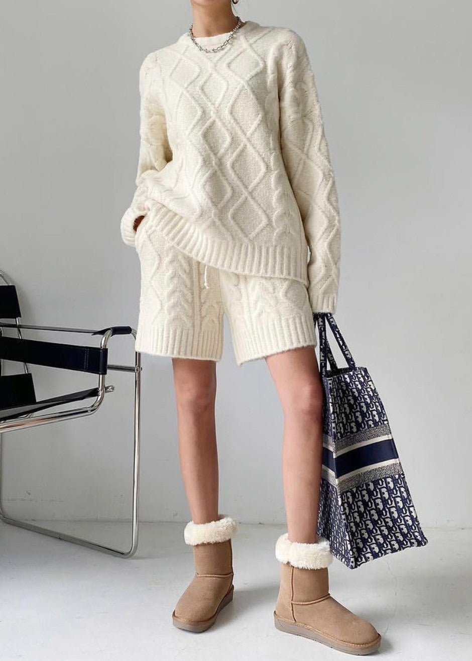 Eira Knit Shorts - Cream - 5
