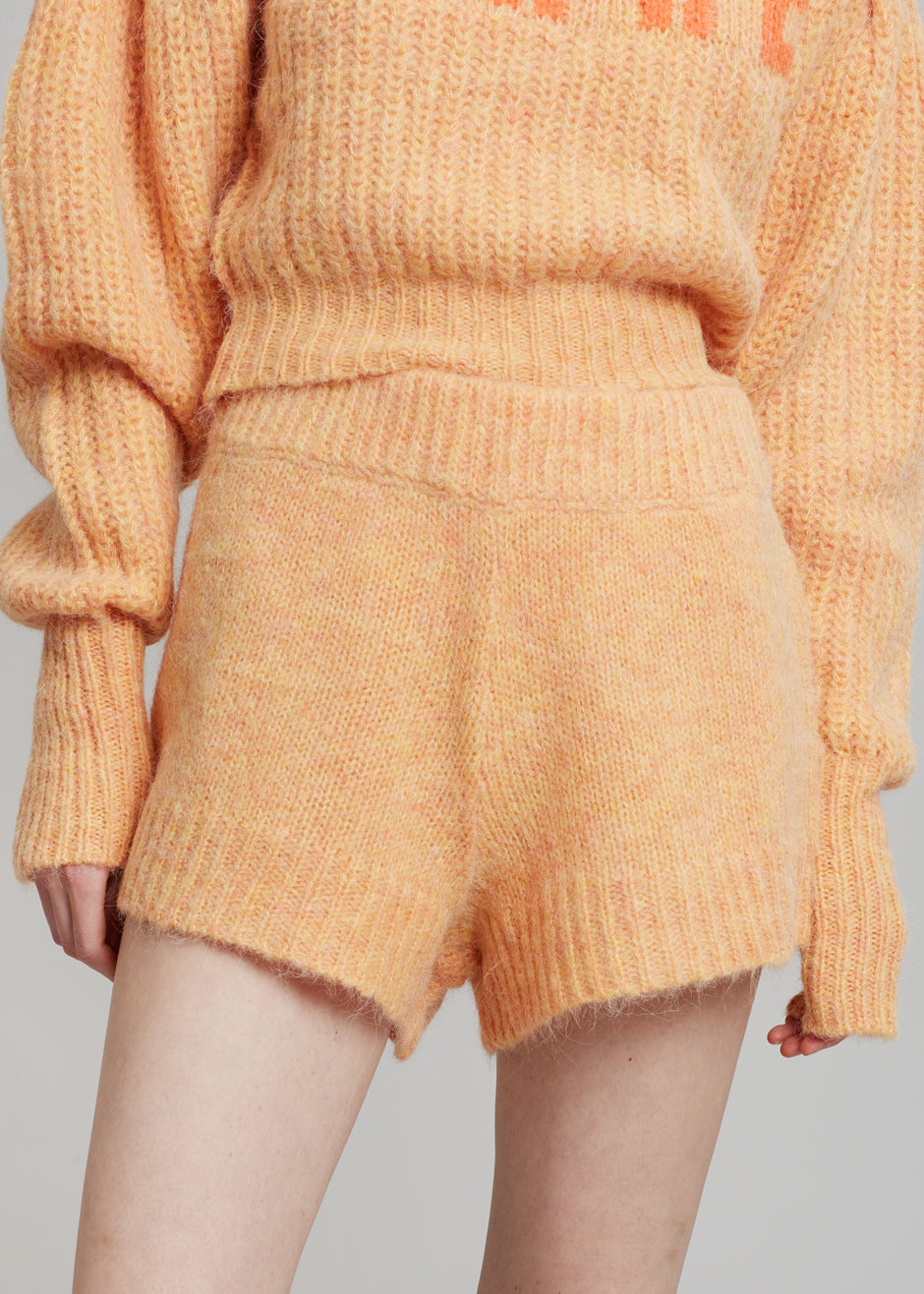ROTATE Susanna Knit Shorts - Orange Pop - 2