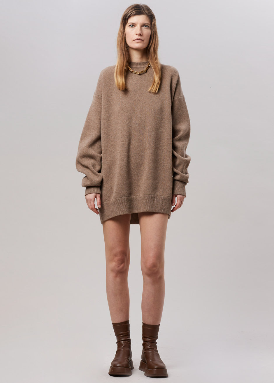 Hadrien Italian Recycled Cashmere Sweater - Taupe - 4