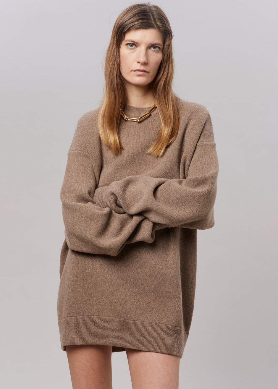 Hadrien Italian Recycled Cashmere Sweater - Taupe - 2