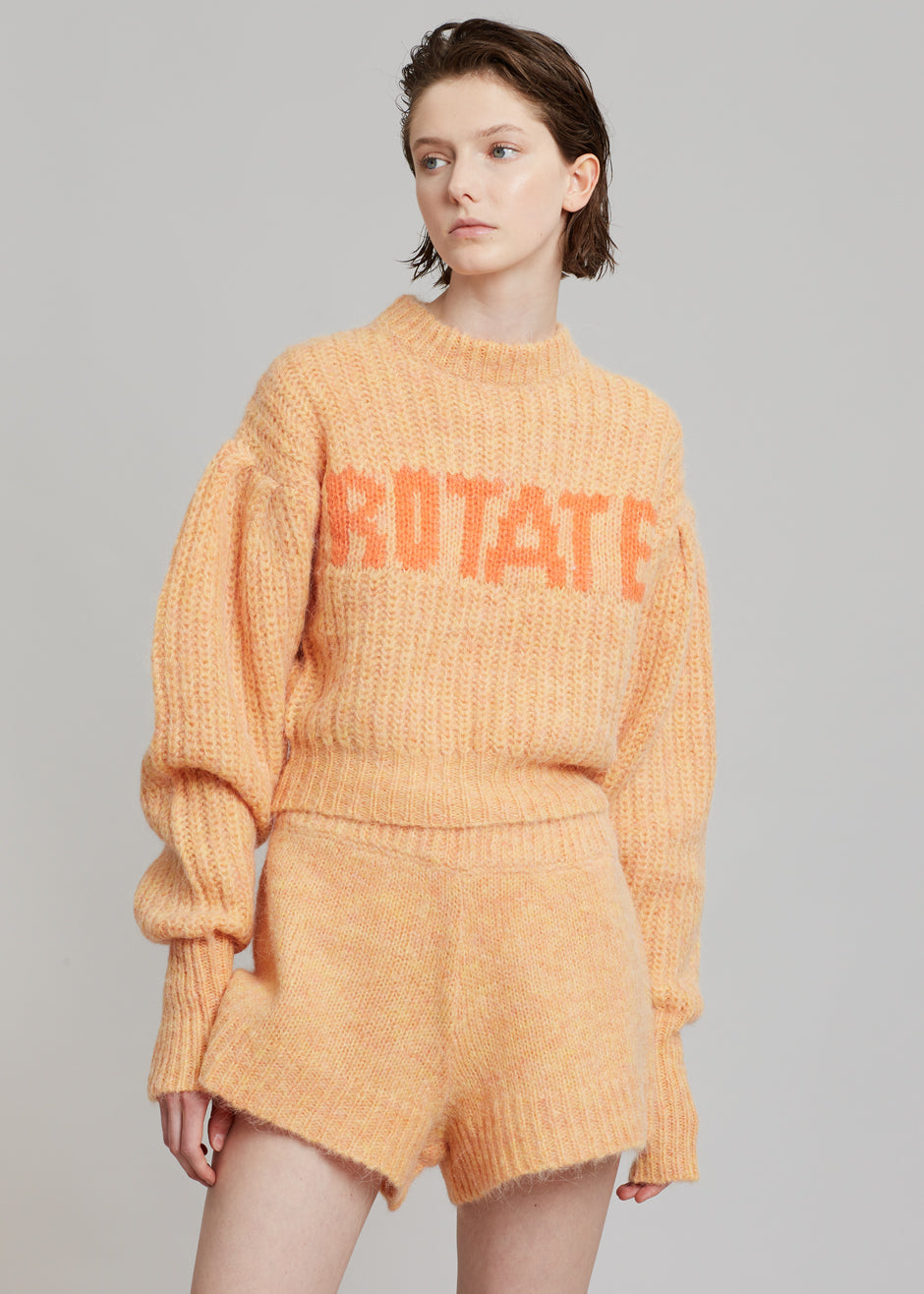 ROTATE Susanna Knit Shorts - Orange Pop - 5