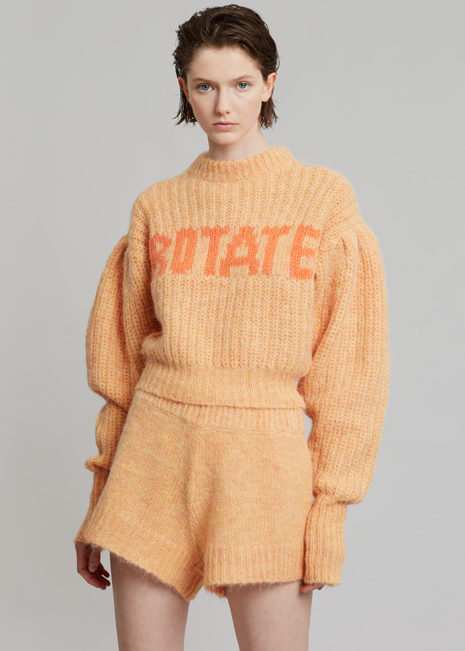 ROTATE Susanna Knit Shorts - Orange Pop - 3