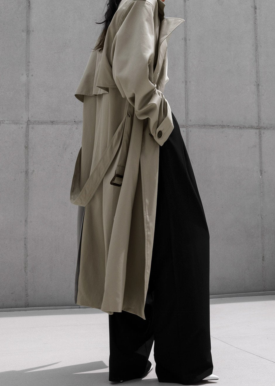 Eugene Trench Coat - Pale Khaki - 1