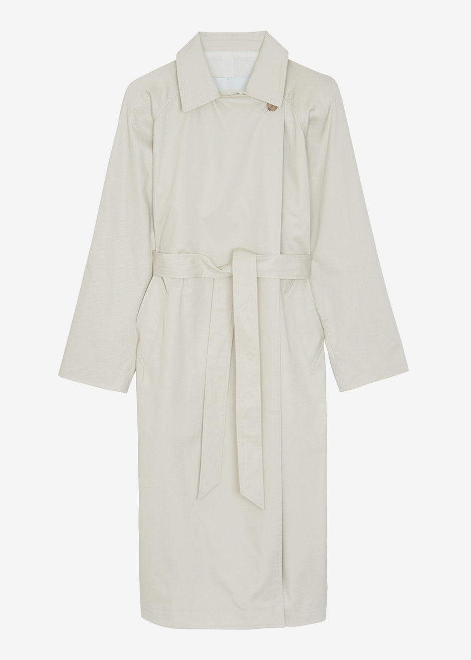 Marisol Box Shoulder Trench - Bone - 15