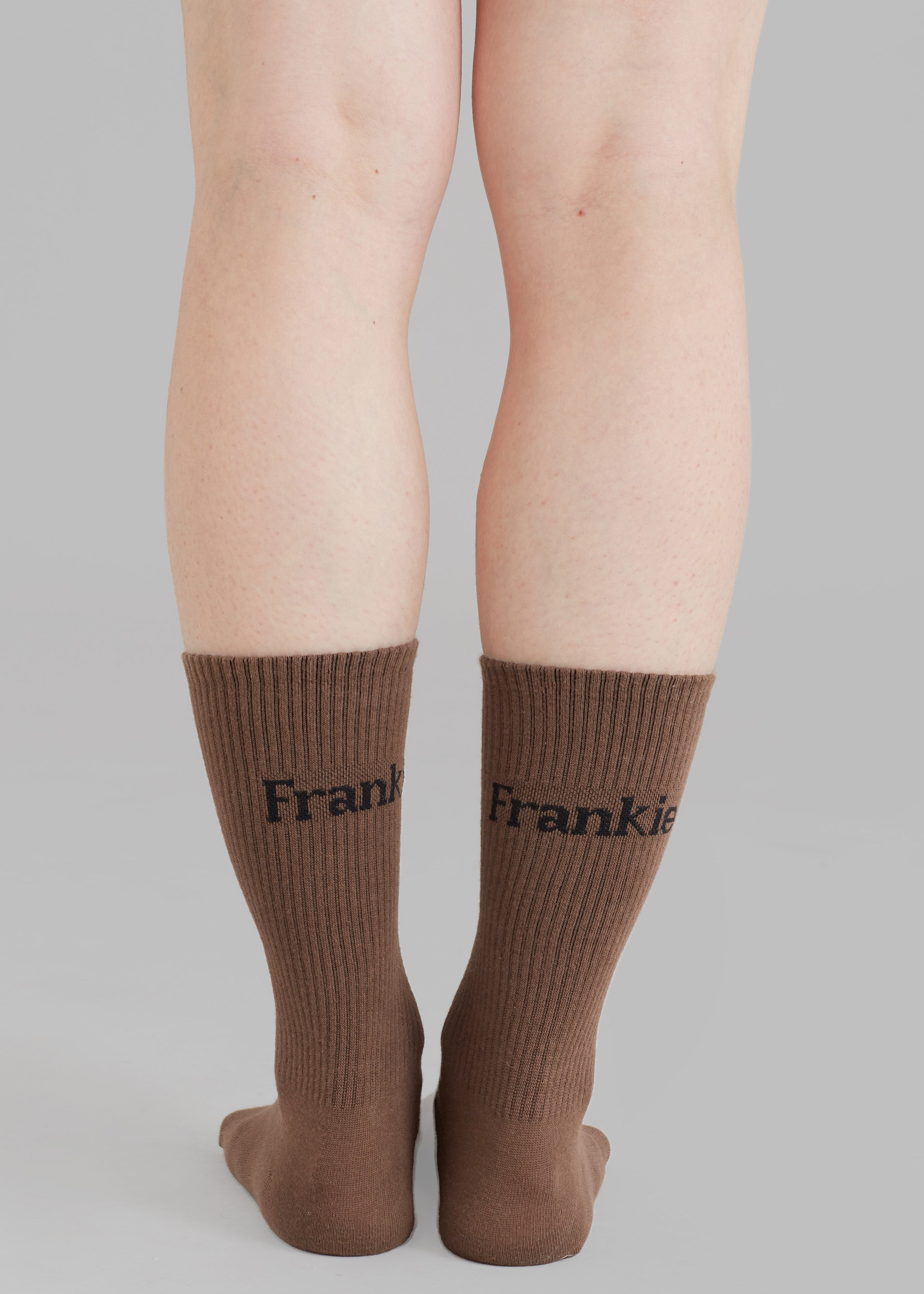 Frankie in English Ribbed Socks - Brown - 2