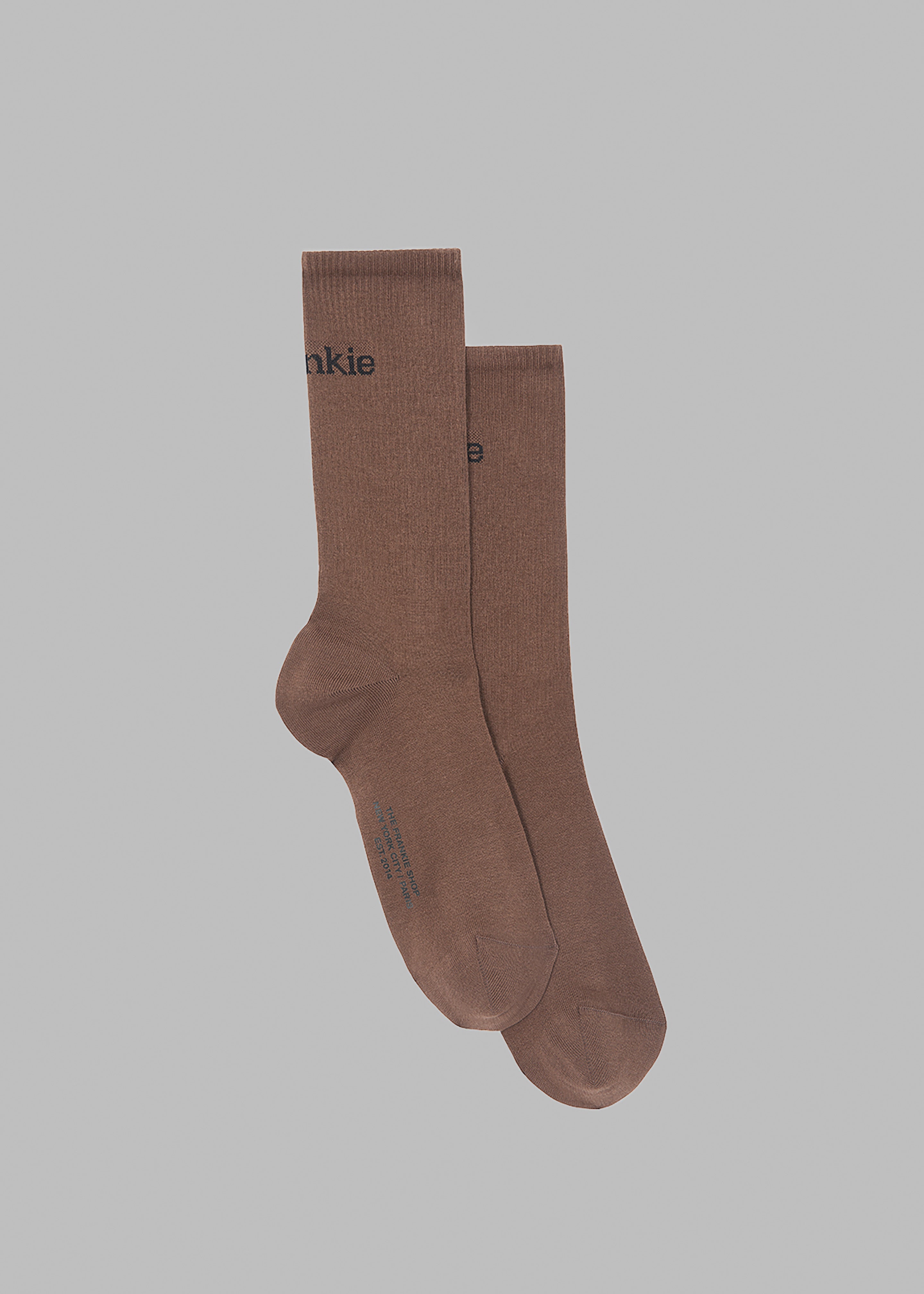 Frankie in English Ribbed Socks - Brown - 1