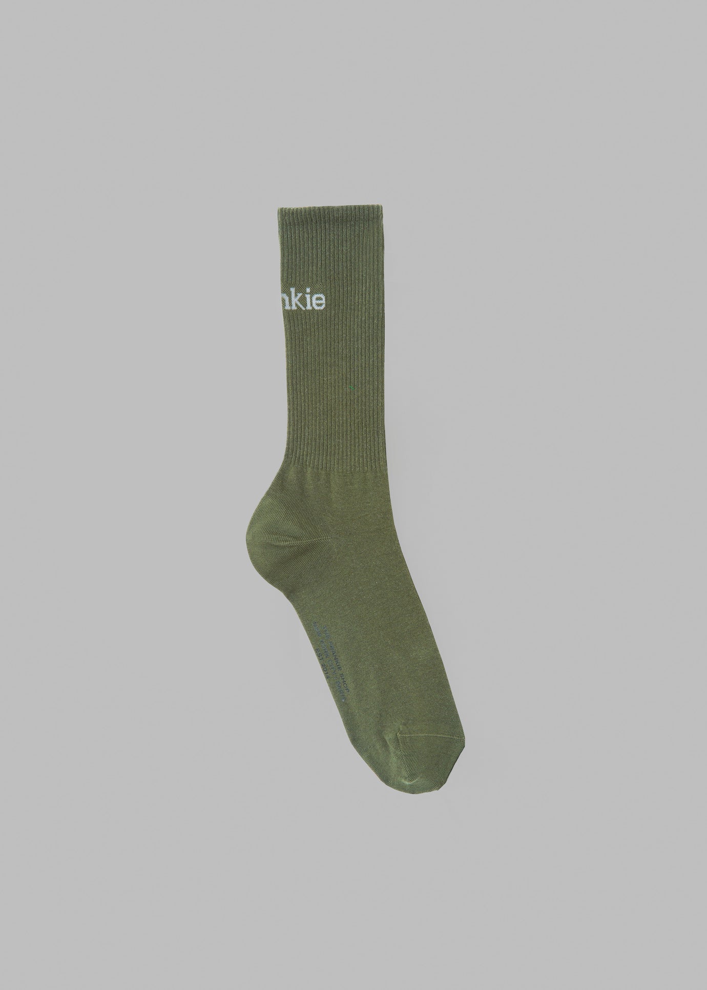 Frankie in English Ribbed Socks - Thyme - 1