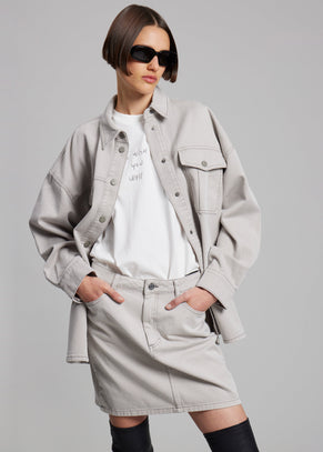 GESTUZ Alvina MW Mini Skirt - Vintage Grey