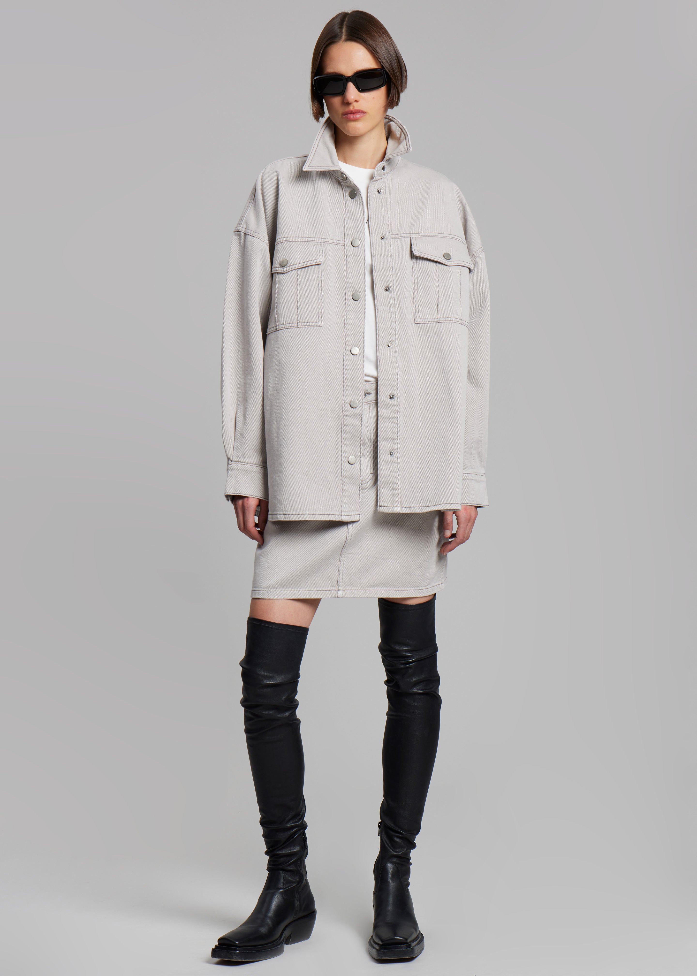 GESTUZ Alvina MW Mini Skirt - Vintage Grey - 6