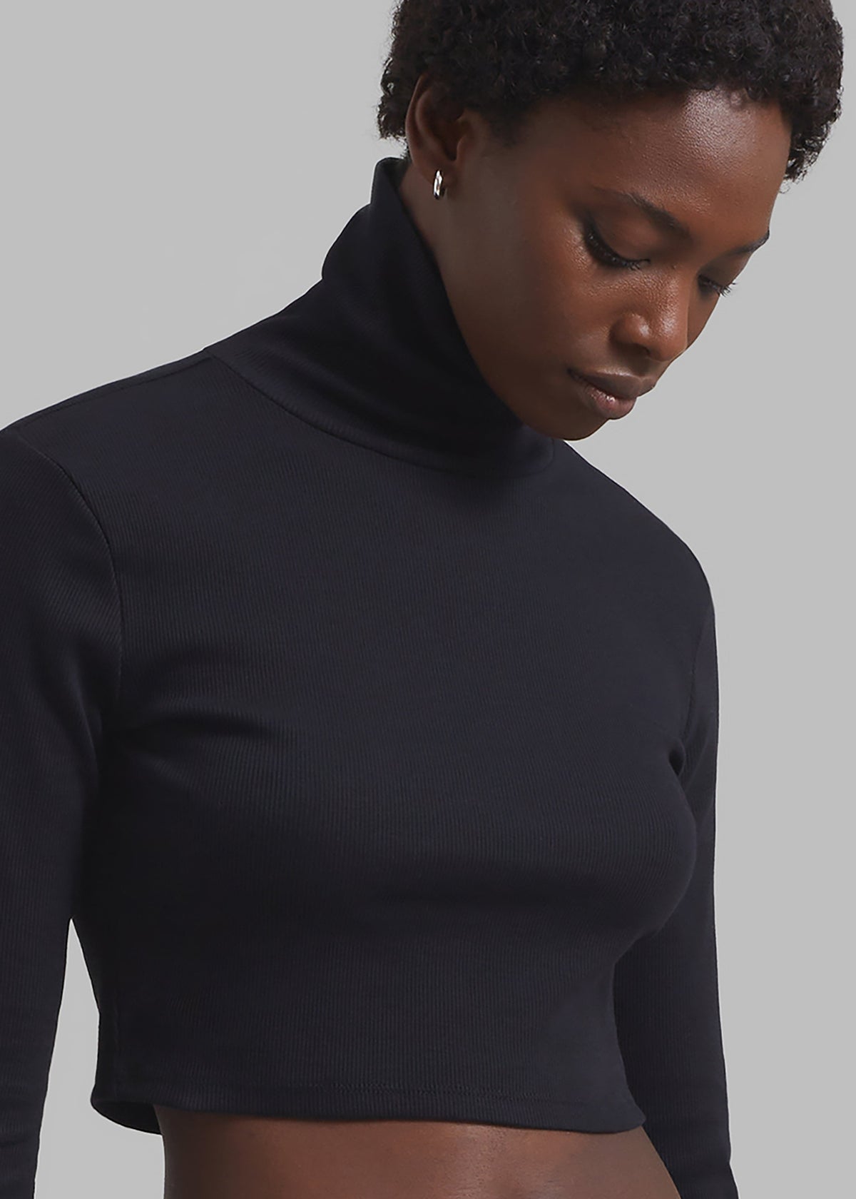 Gestuz Drew GZ LS Cropped Rollneck - Black - 2