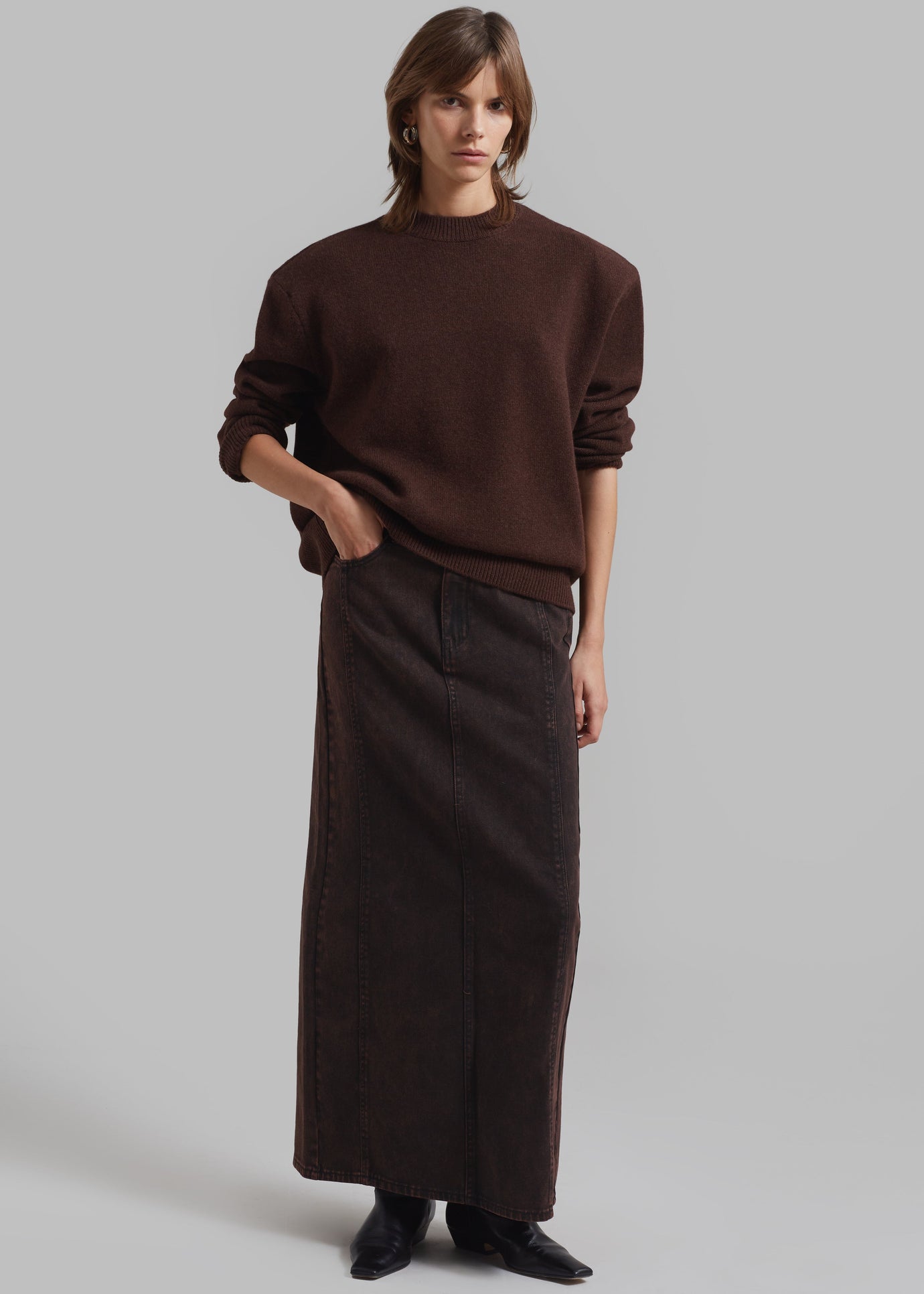 Gestuz Jamilla GZ Long Skirt - Bitter Chocolate