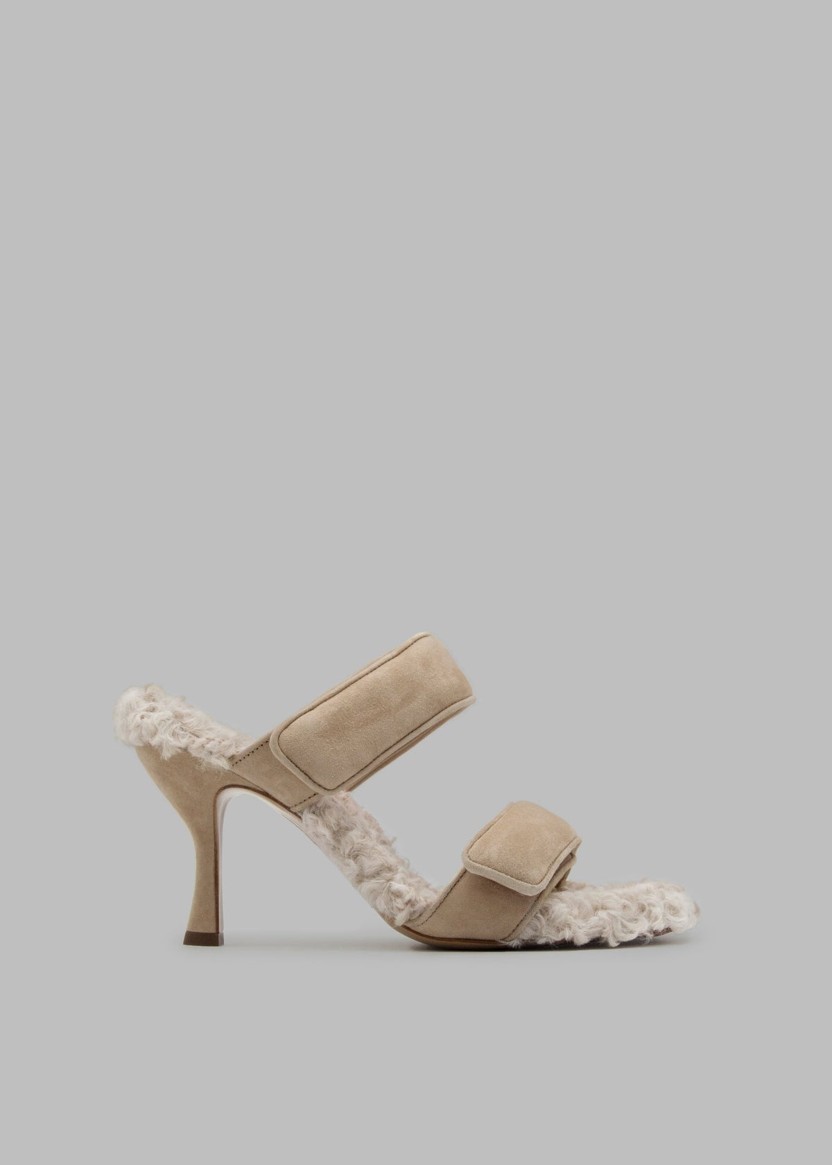 Gia Borghini Adele Ugh Strap Sandals - Almond - 4