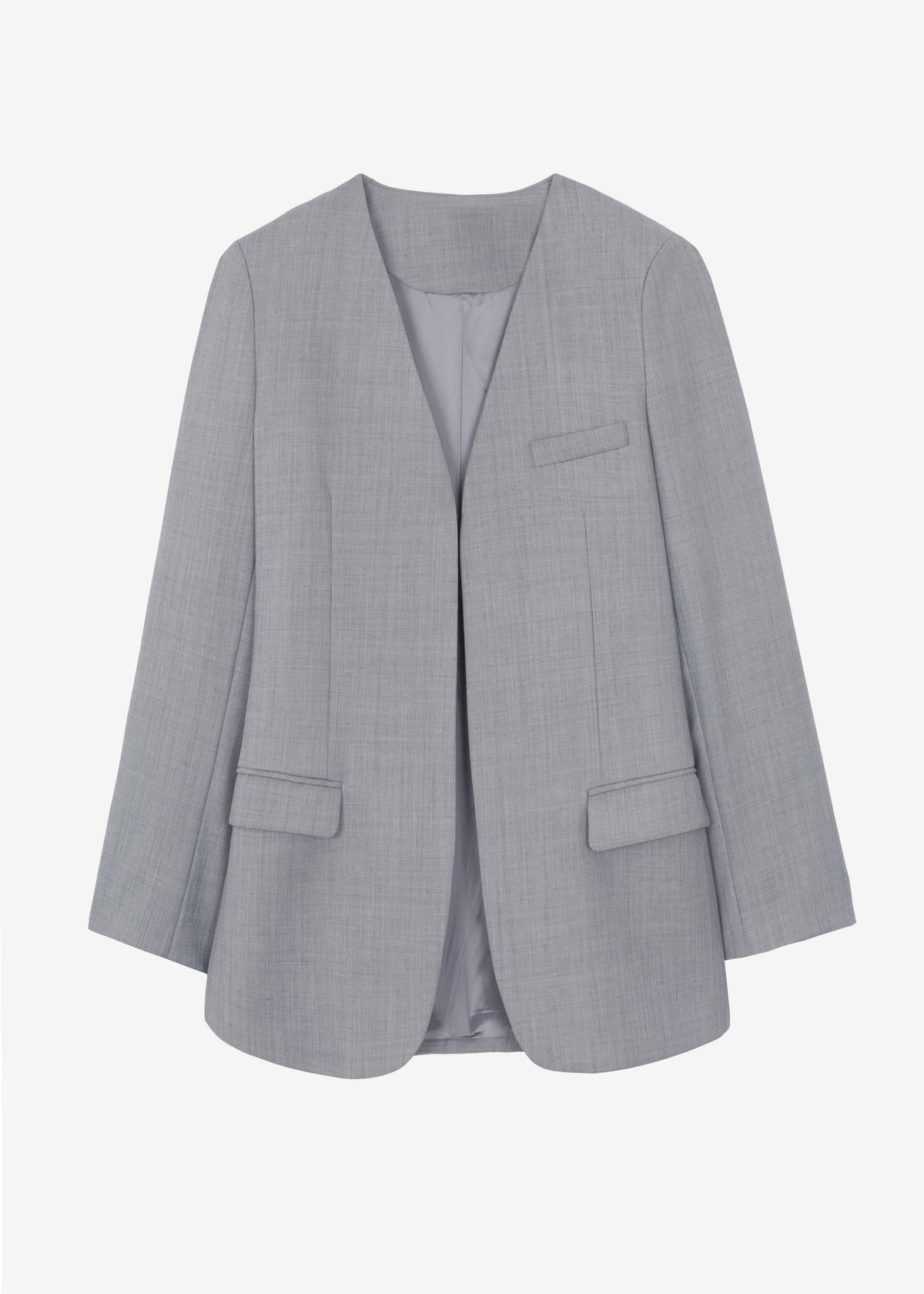 Gillian Collarless Blazer - Grey - 10