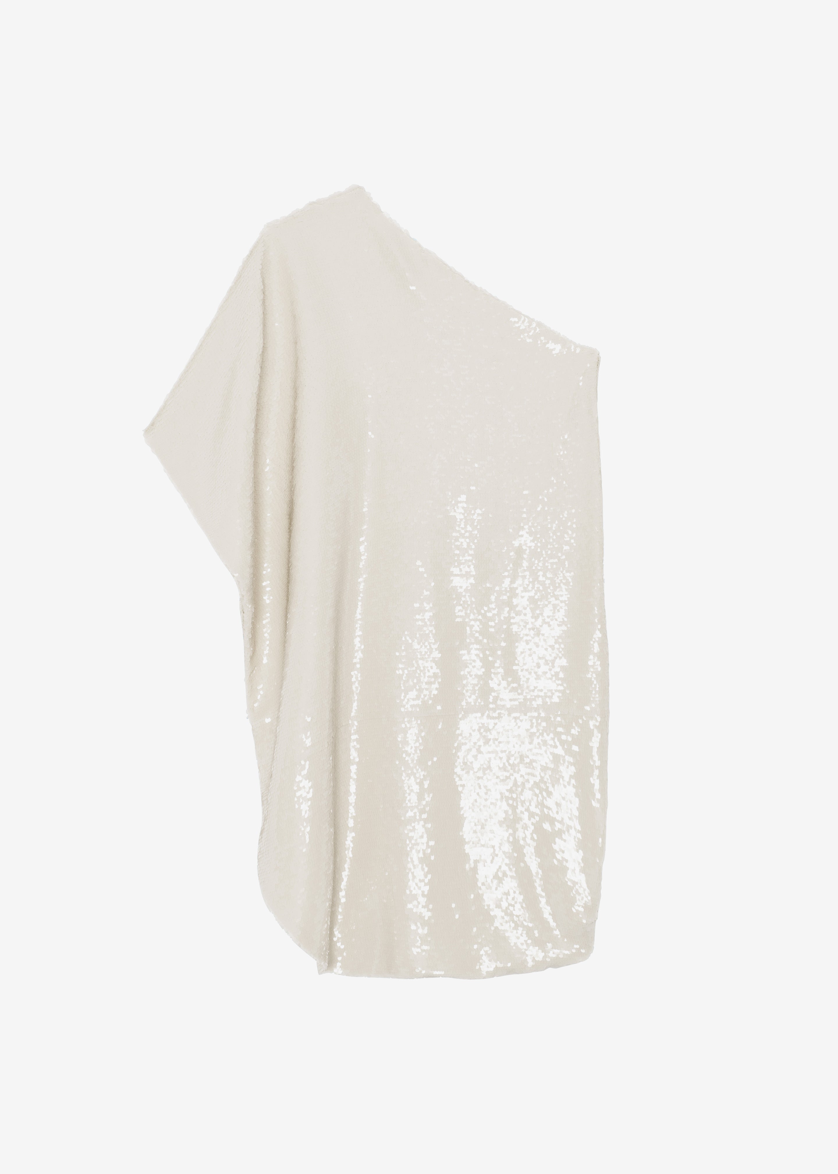 Gloria Sequins One Shoulder Dress - Cream - 6