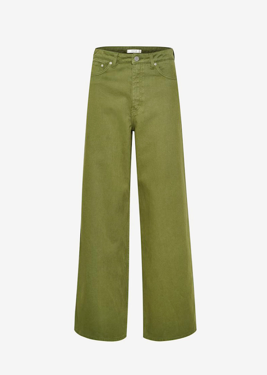 Gestuz Elma Twill Wide Pants - Chive - 9