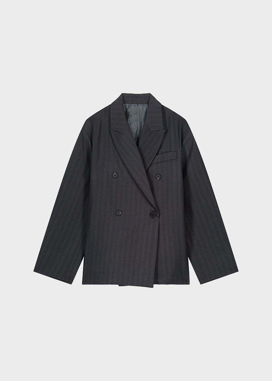 Ginger Pinstripe Blazer - Grey - 9
