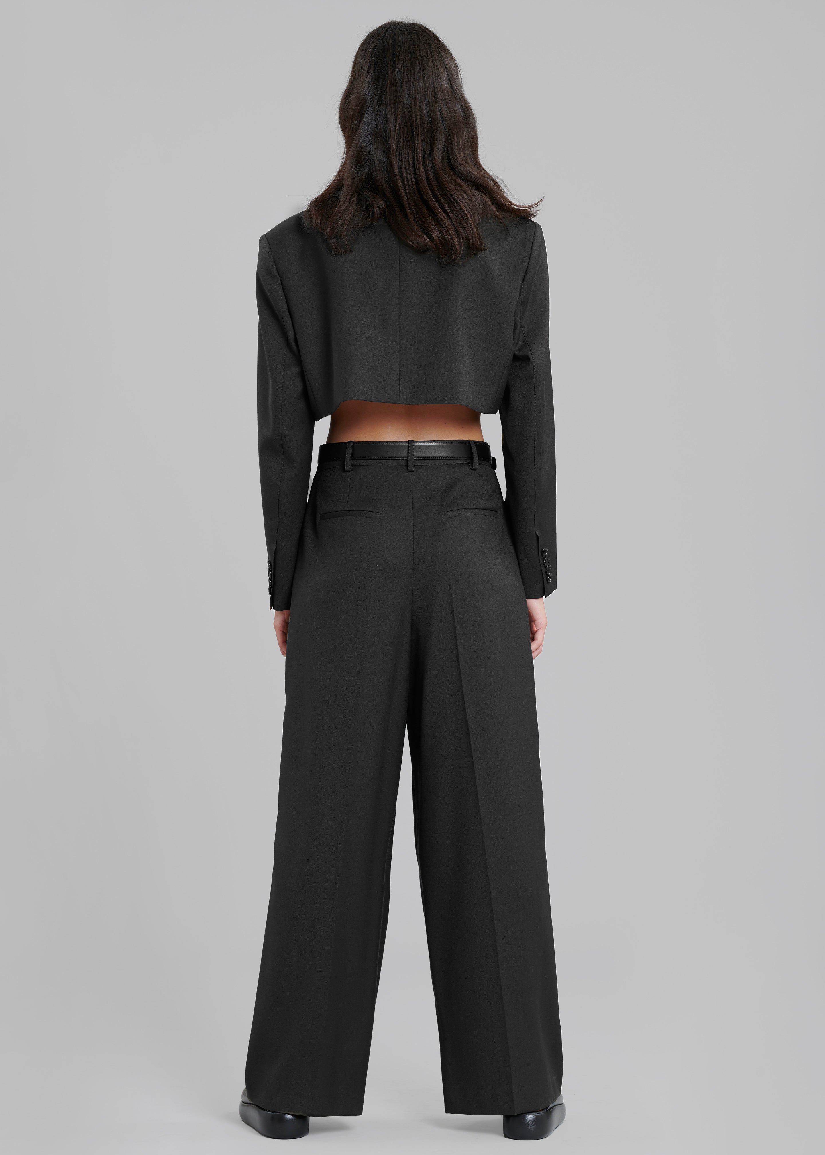 Glenn Cropped Crossover Blazer - Black - 8