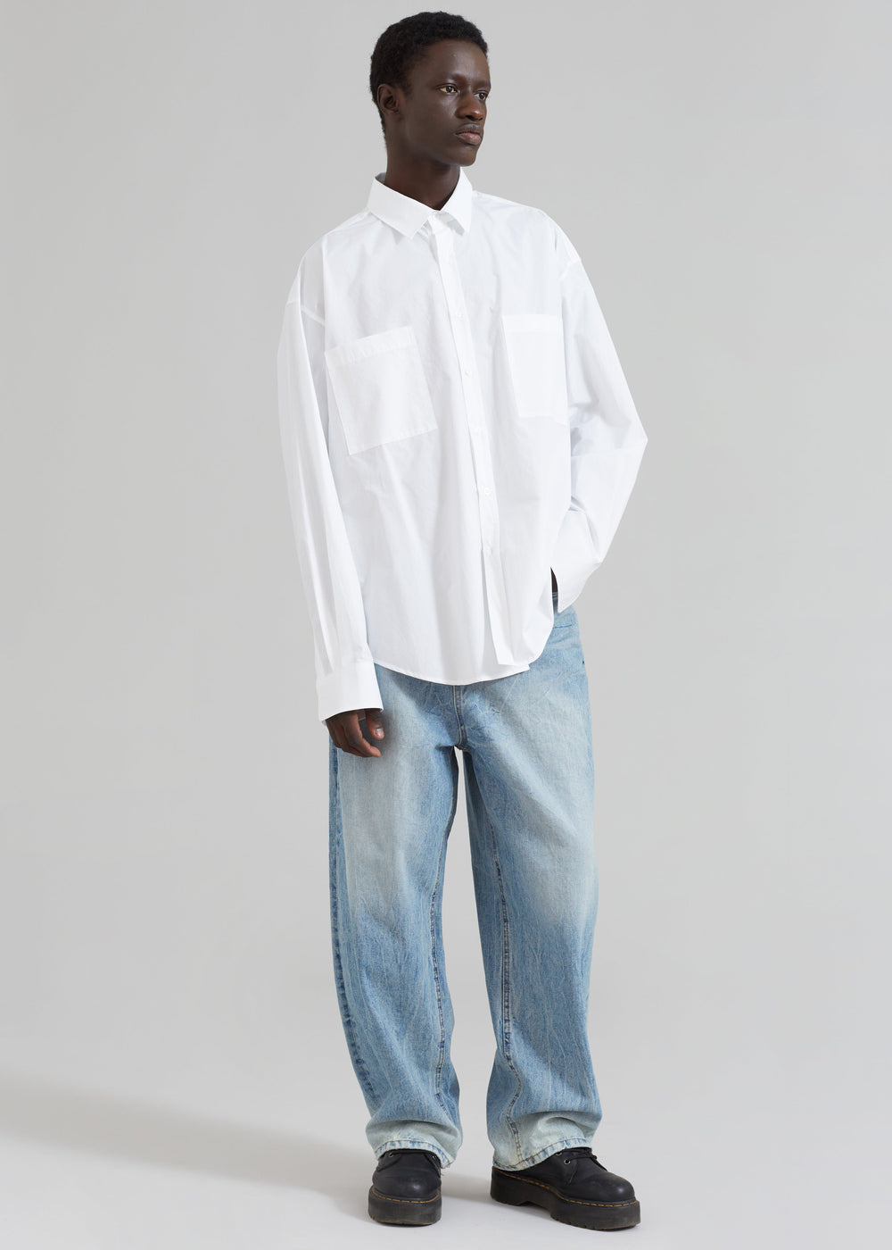 Gus Oversized Shirt - White - 1