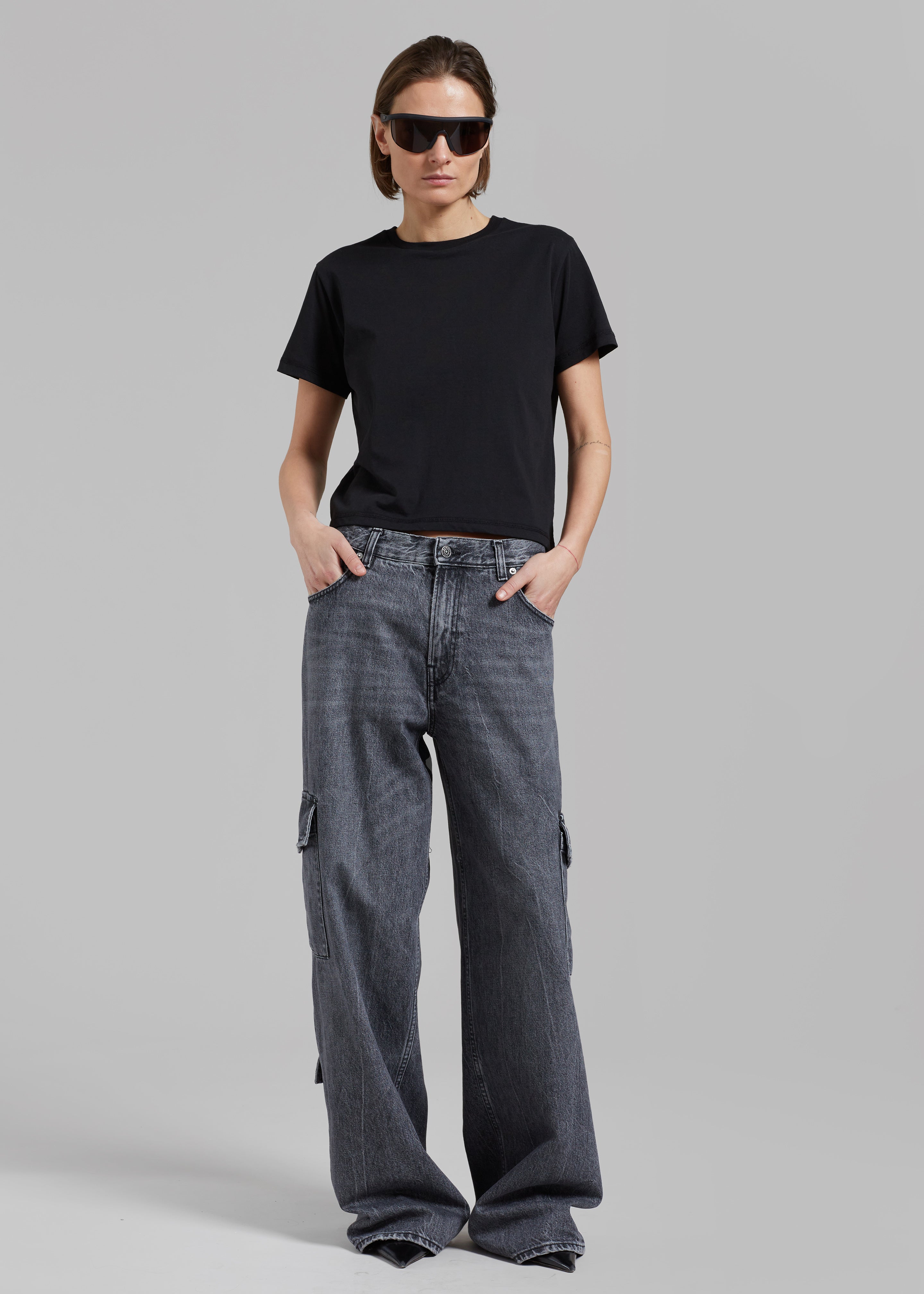 Haikure Bethany Cargo Pants - Marble Black - 6