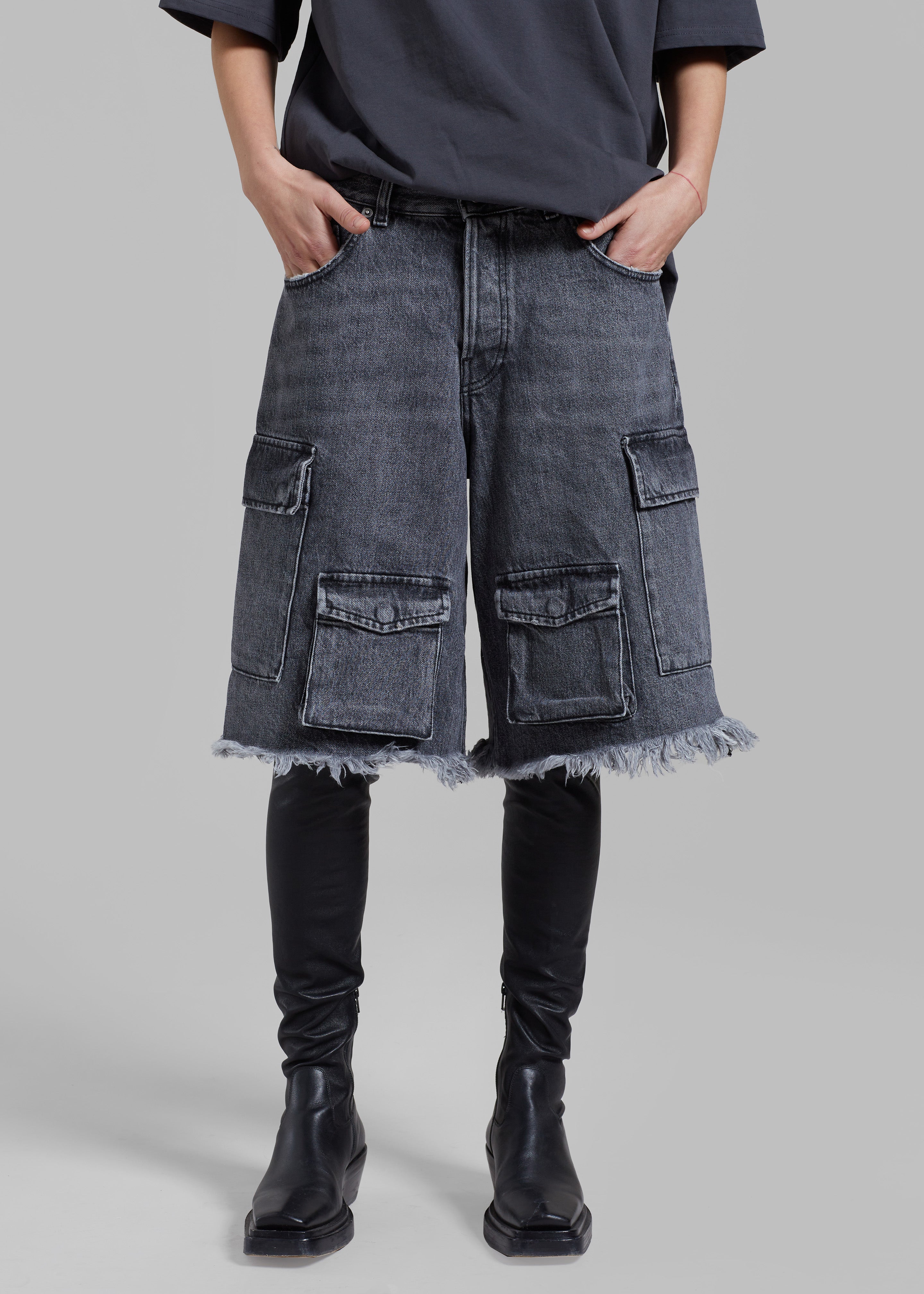 Haikure Corynn Boyfriend Shorts - Marble Black - 5