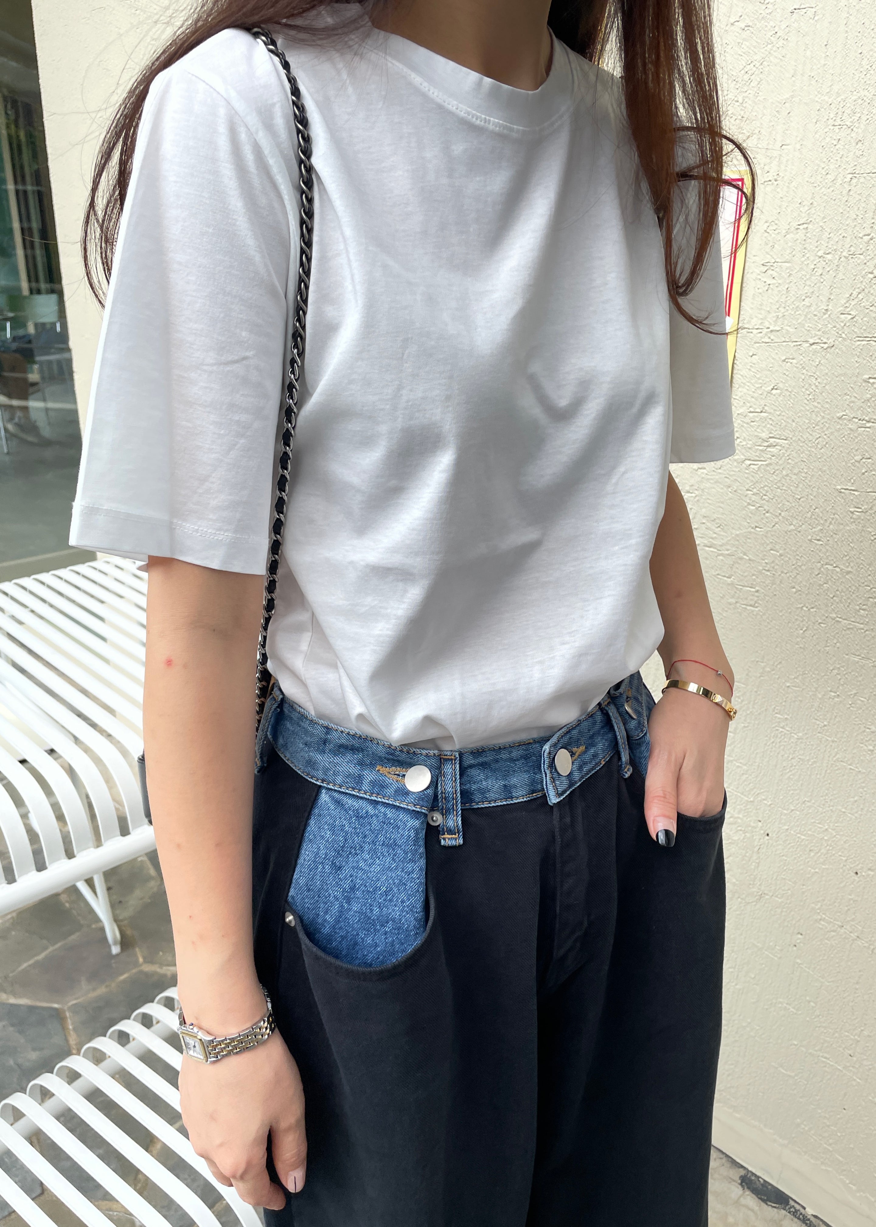 Hayla Contrast Denim Pants - Black/Blue – The Frankie Shop Europe
