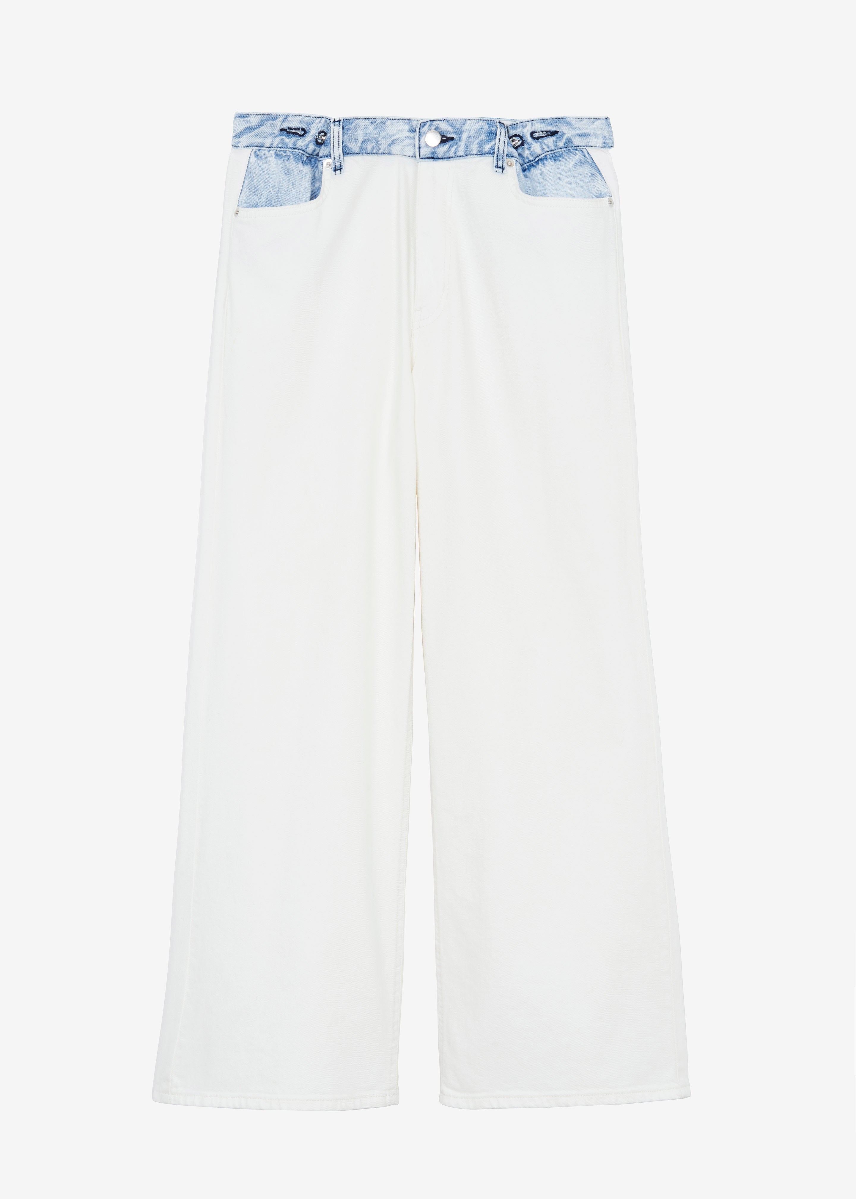 Hayla Contrast Denim Pants - Off White/Blue - 11