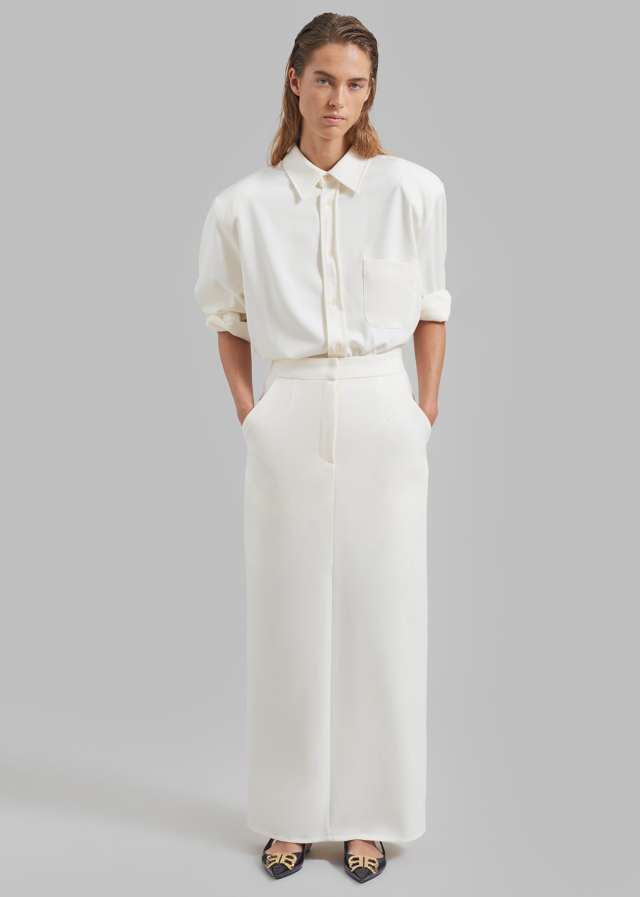 Shop the look image for Hollis Back Slit Skirt - Ivory