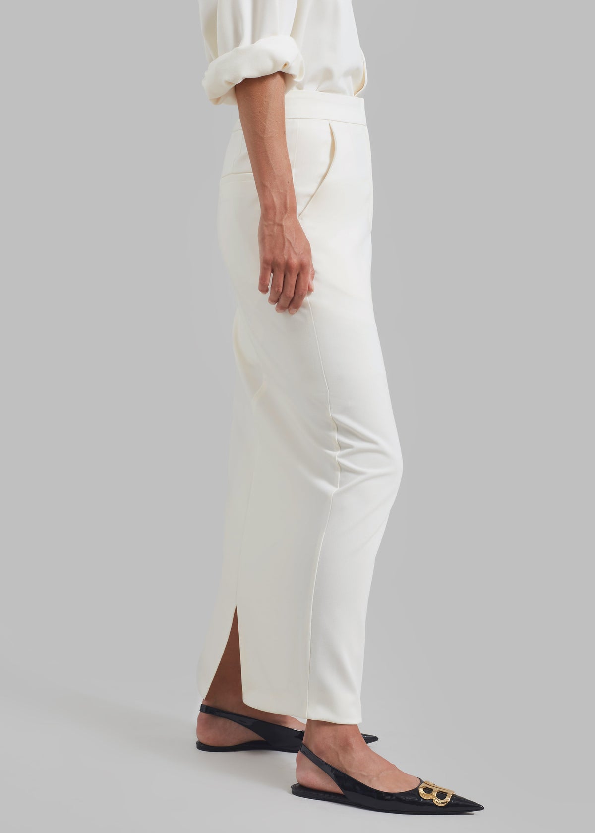 Hollis Back Slit Skirt - Ivory - 2