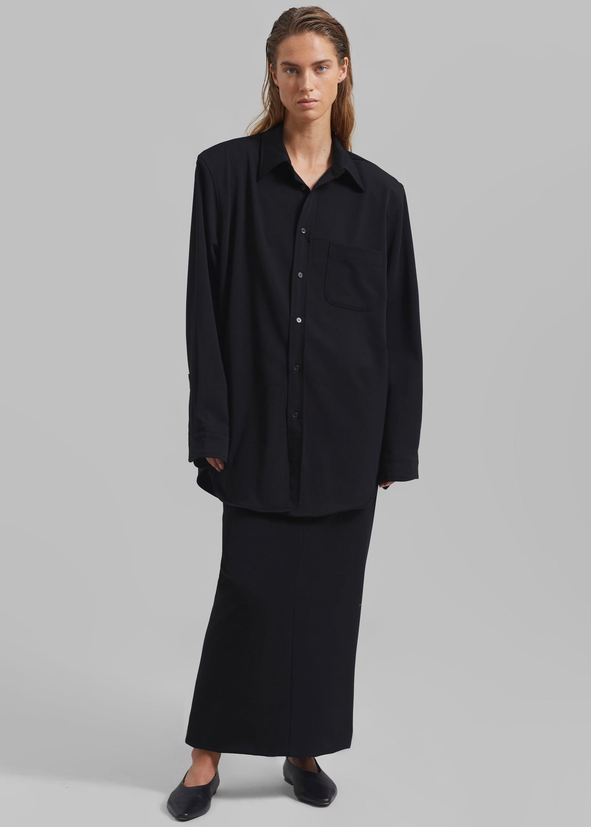 Hollis Padded Shoulder Shirt - Black - 3