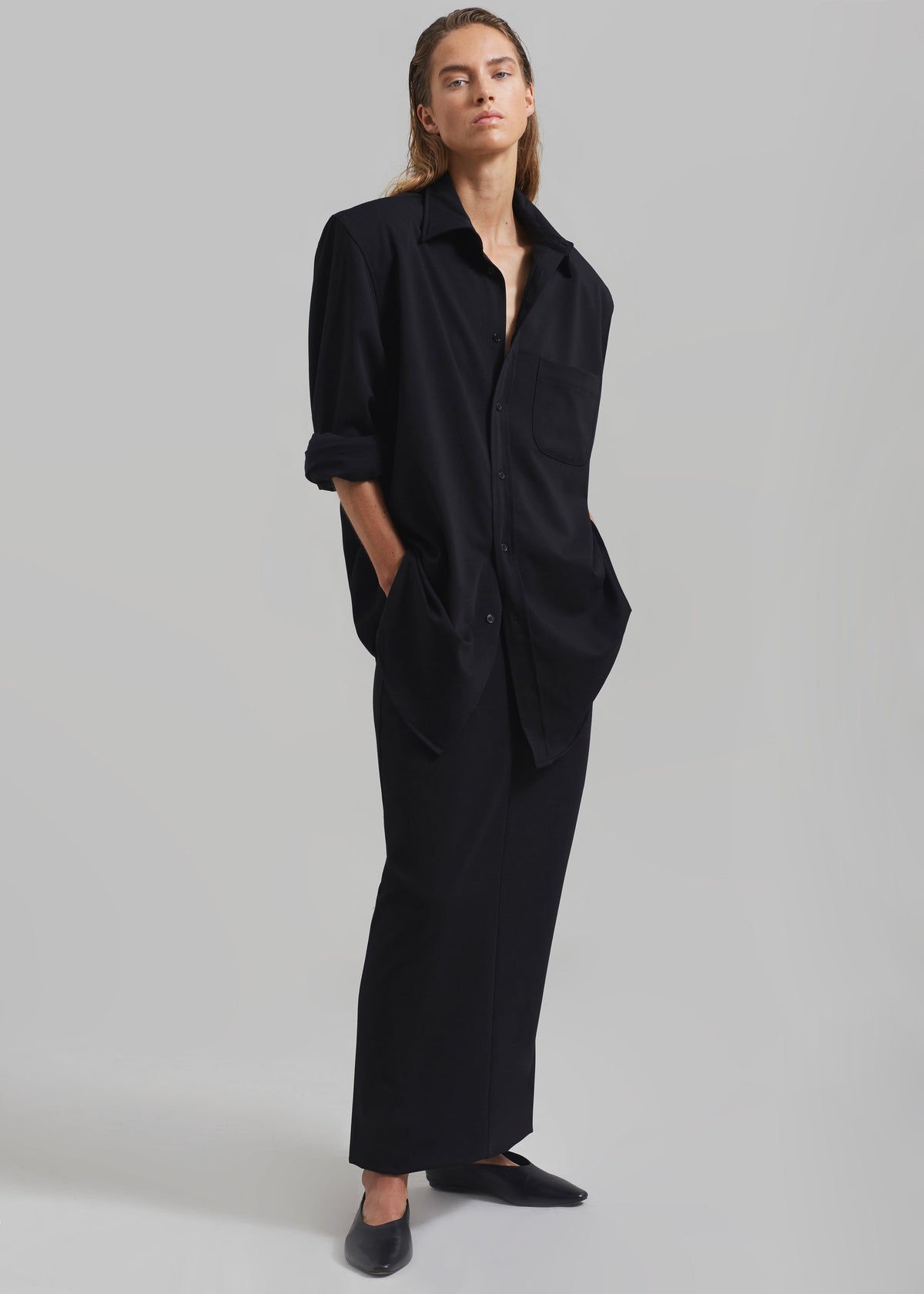 Hollis Padded Shoulder Shirt - Black - 9