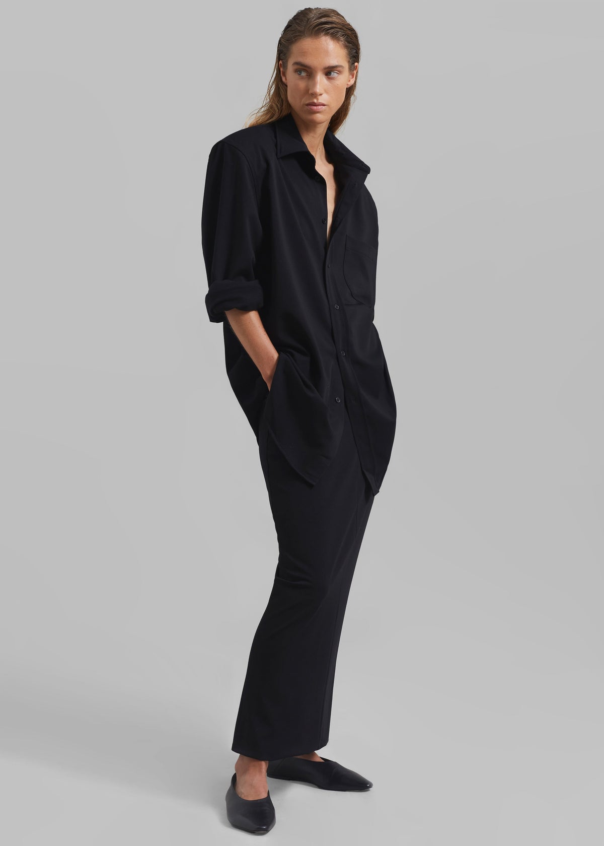 Hollis Padded Shoulder Shirt - Black - 1