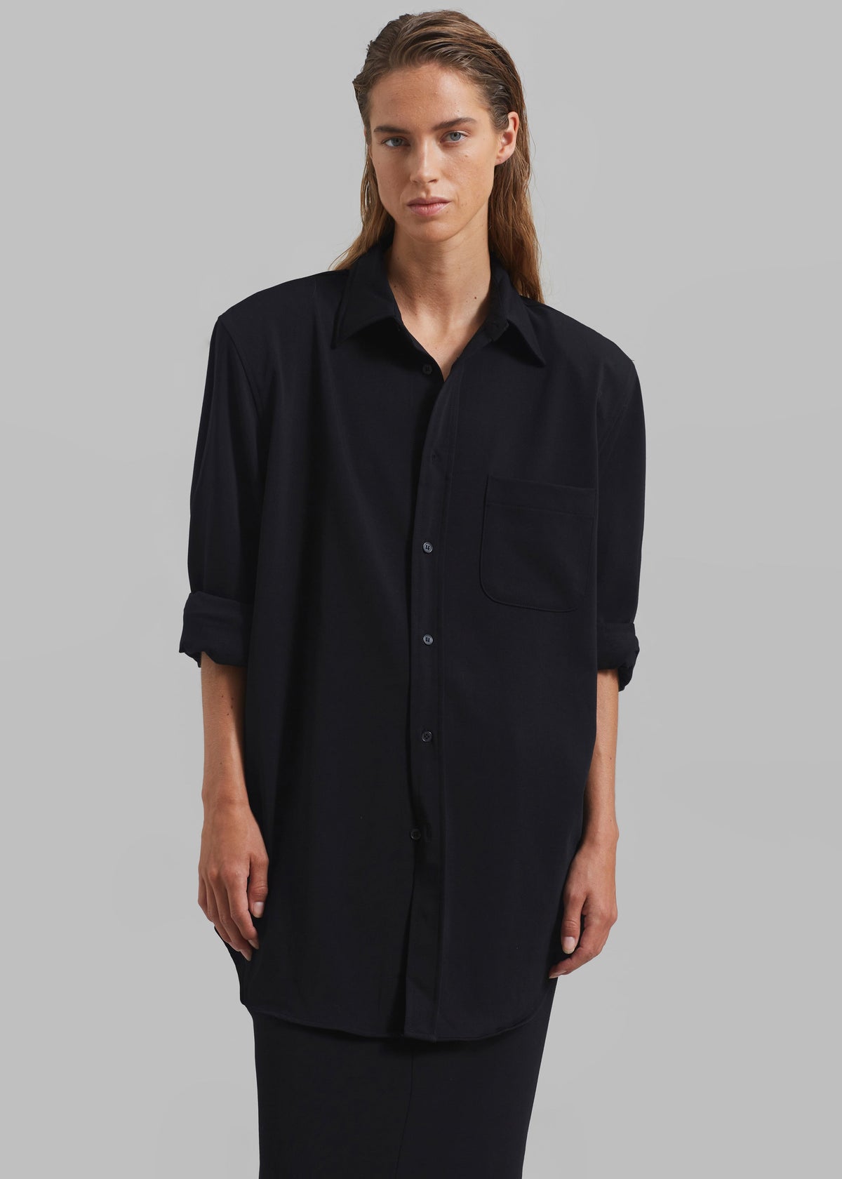 Hollis Padded Shoulder Shirt - Black - 6
