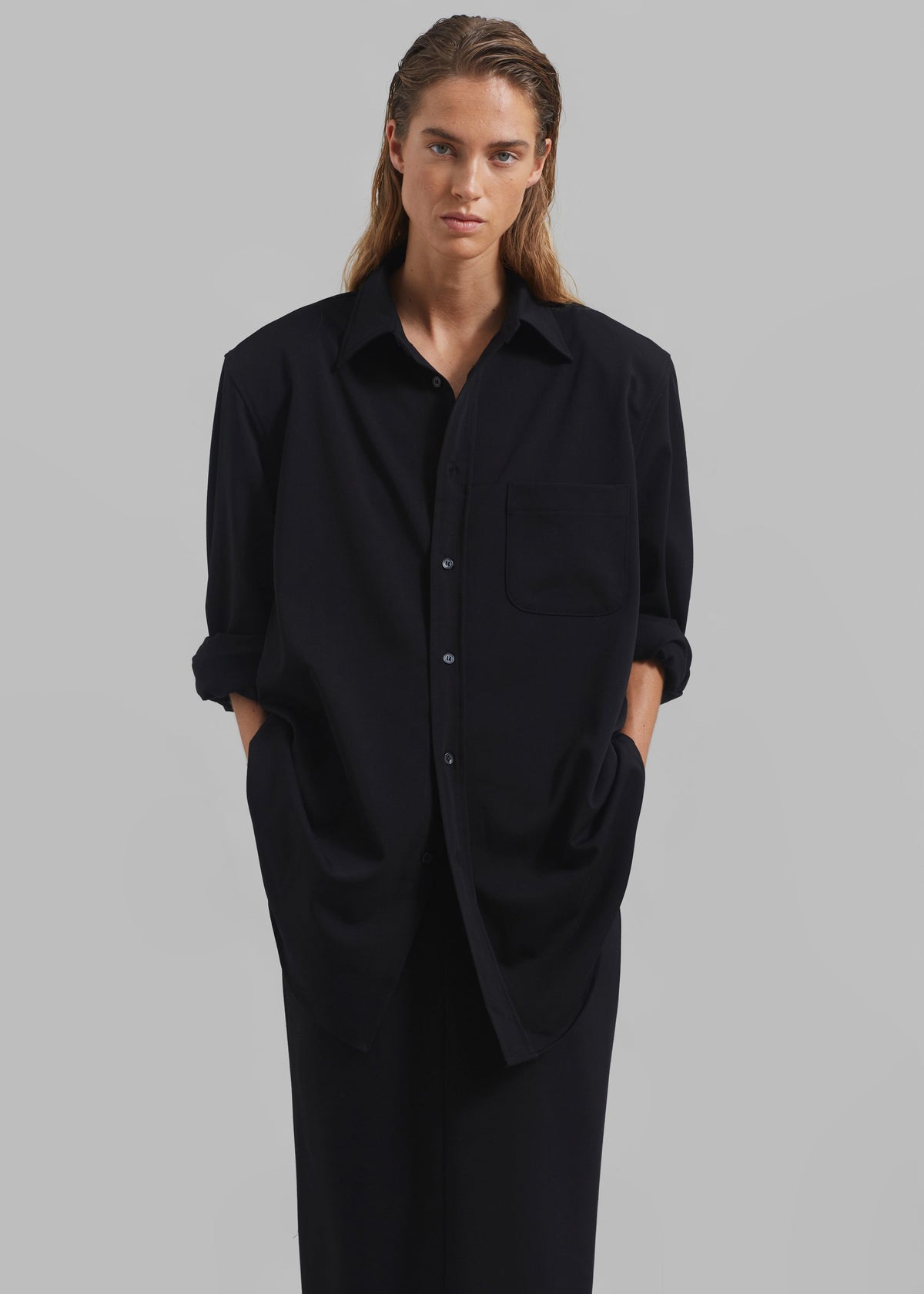 Hollis Padded Shoulder Shirt - Black - 4