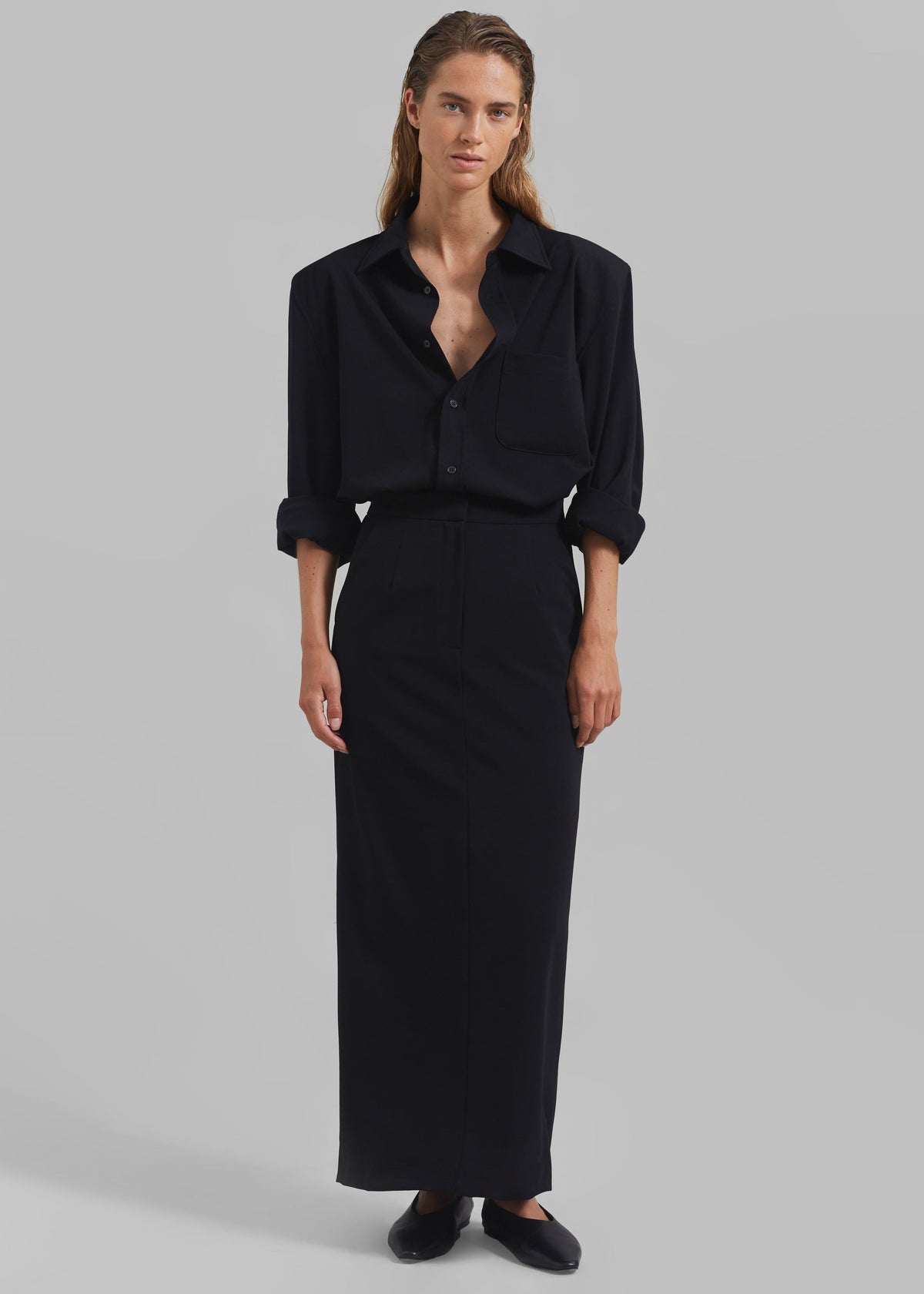 Hollis Padded Shoulder Shirt - Black - 5