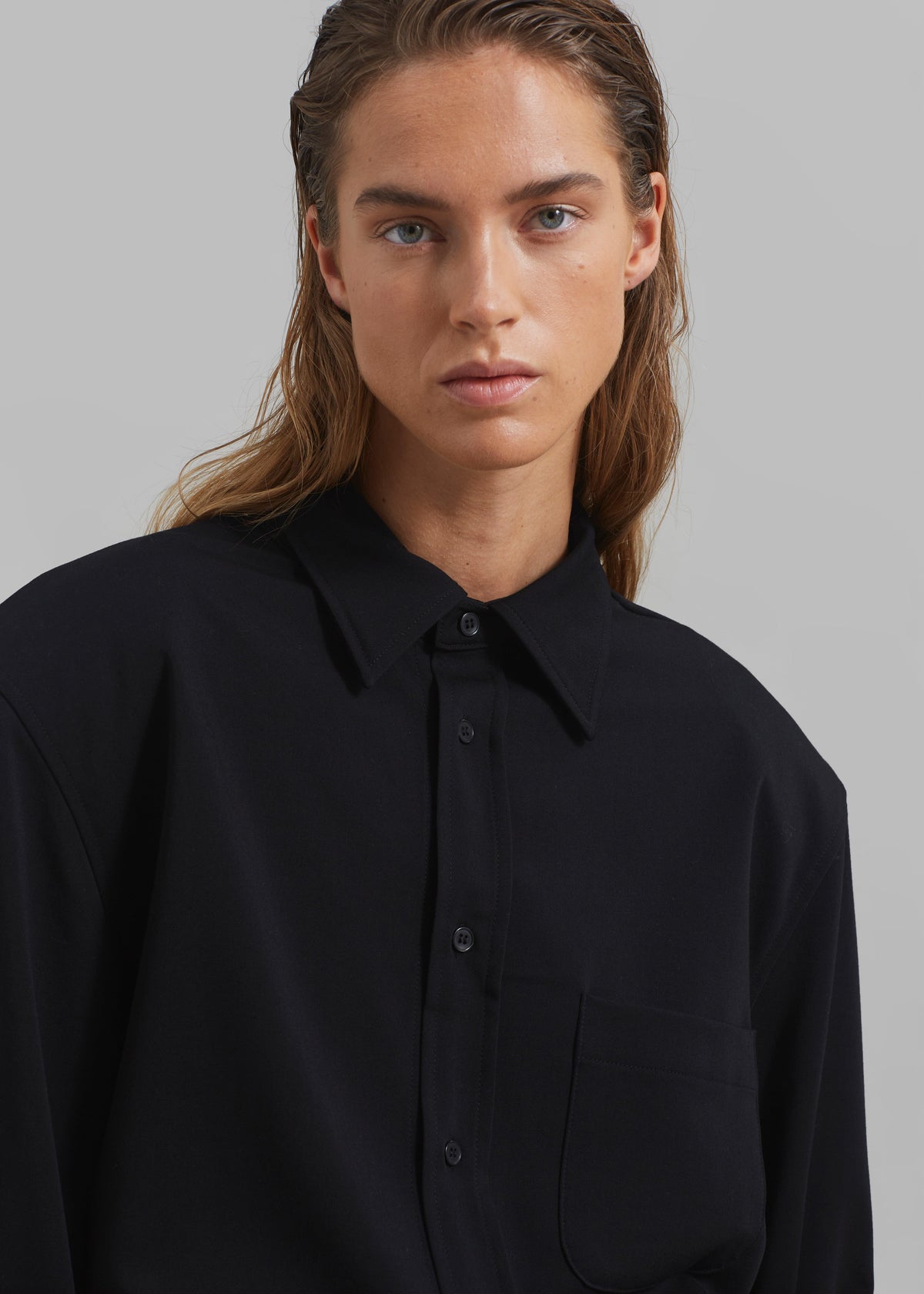 Hollis Padded Shoulder Shirt - Black - 8