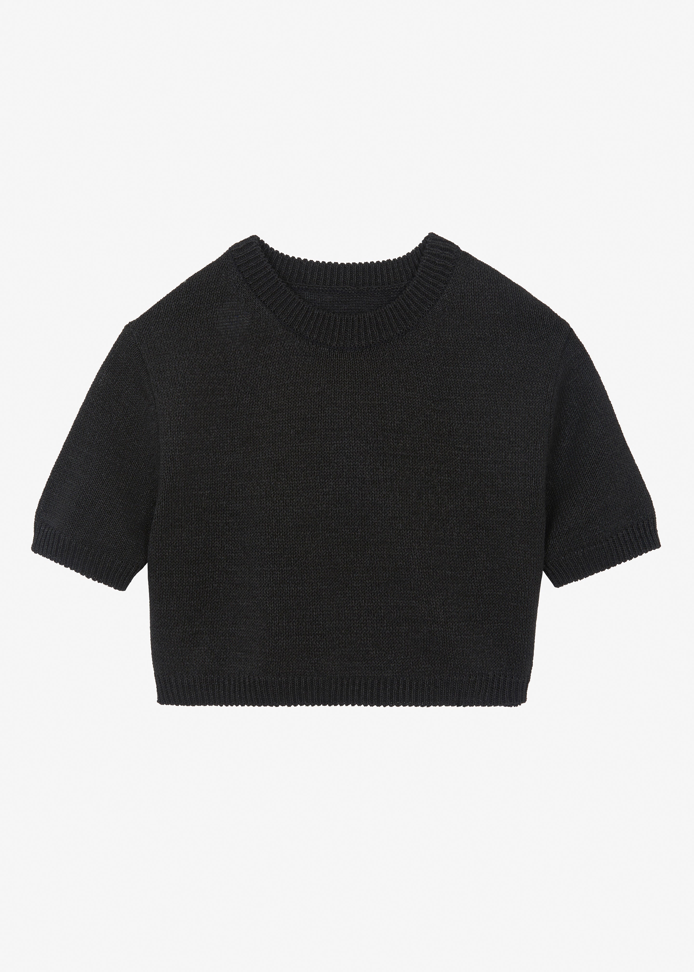 Holly Cropped Knit Top  - Black - 13