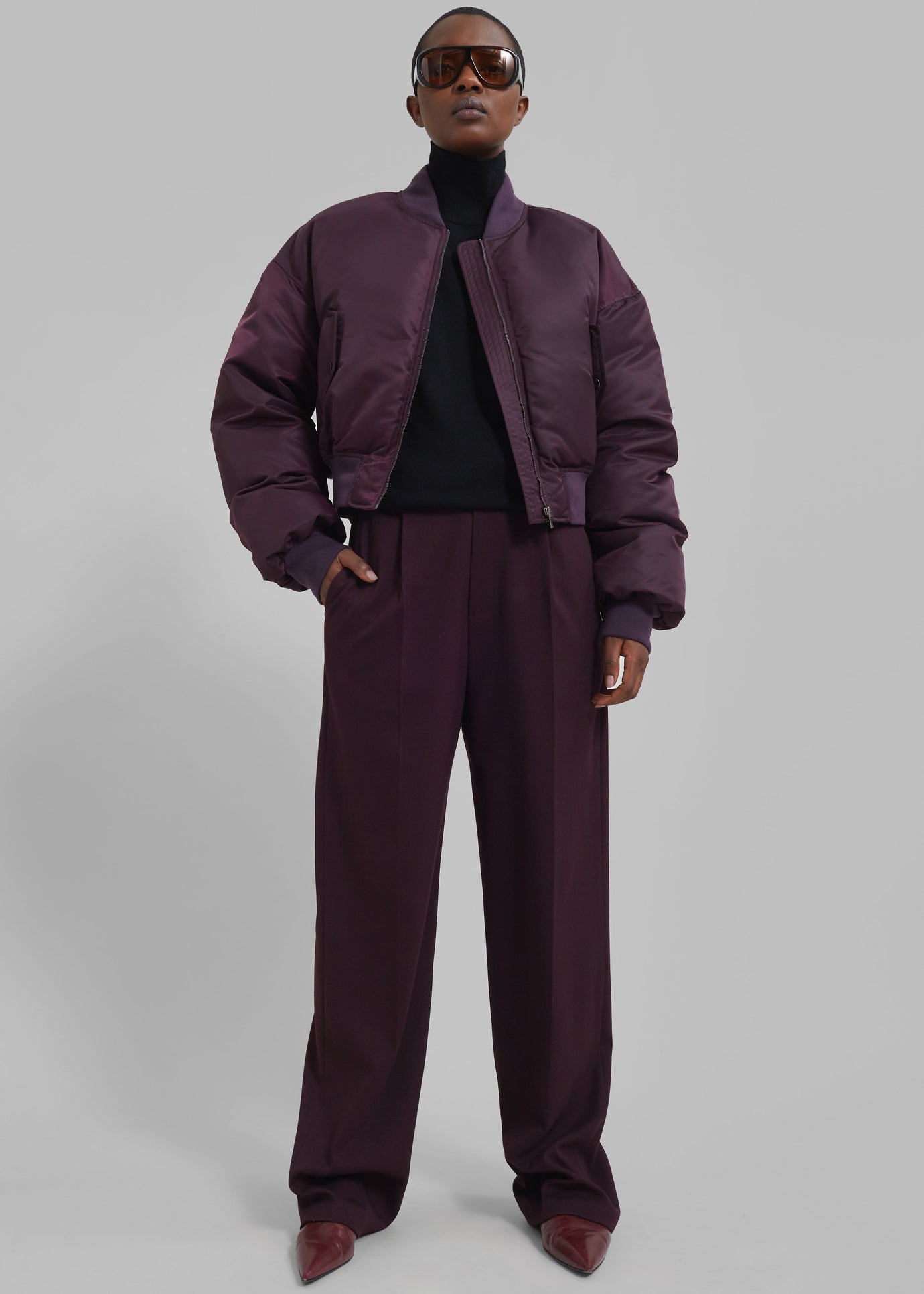 Houghton Cropped Bomber - Prune