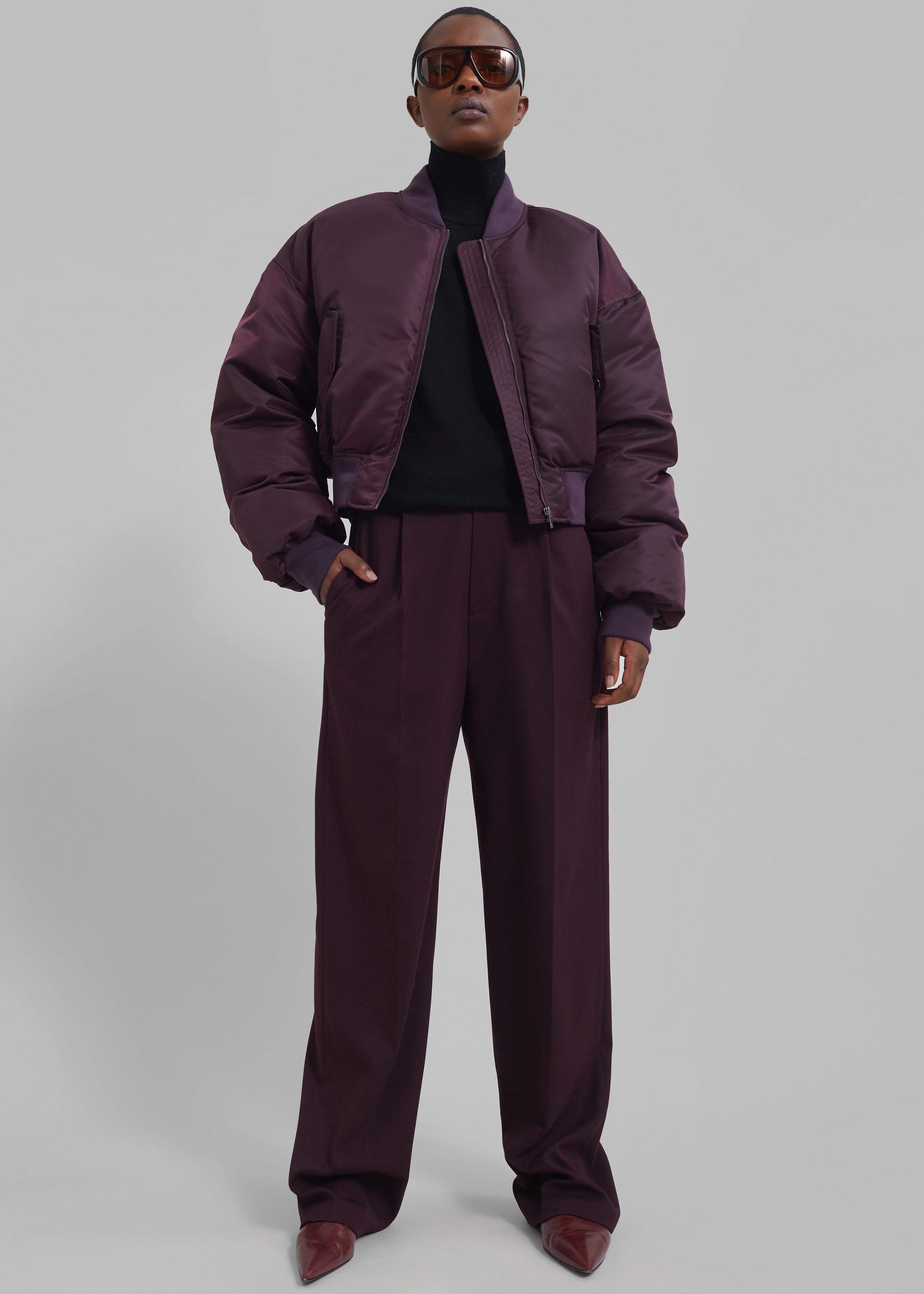 Houghton Cropped Bomber - Prune - 1