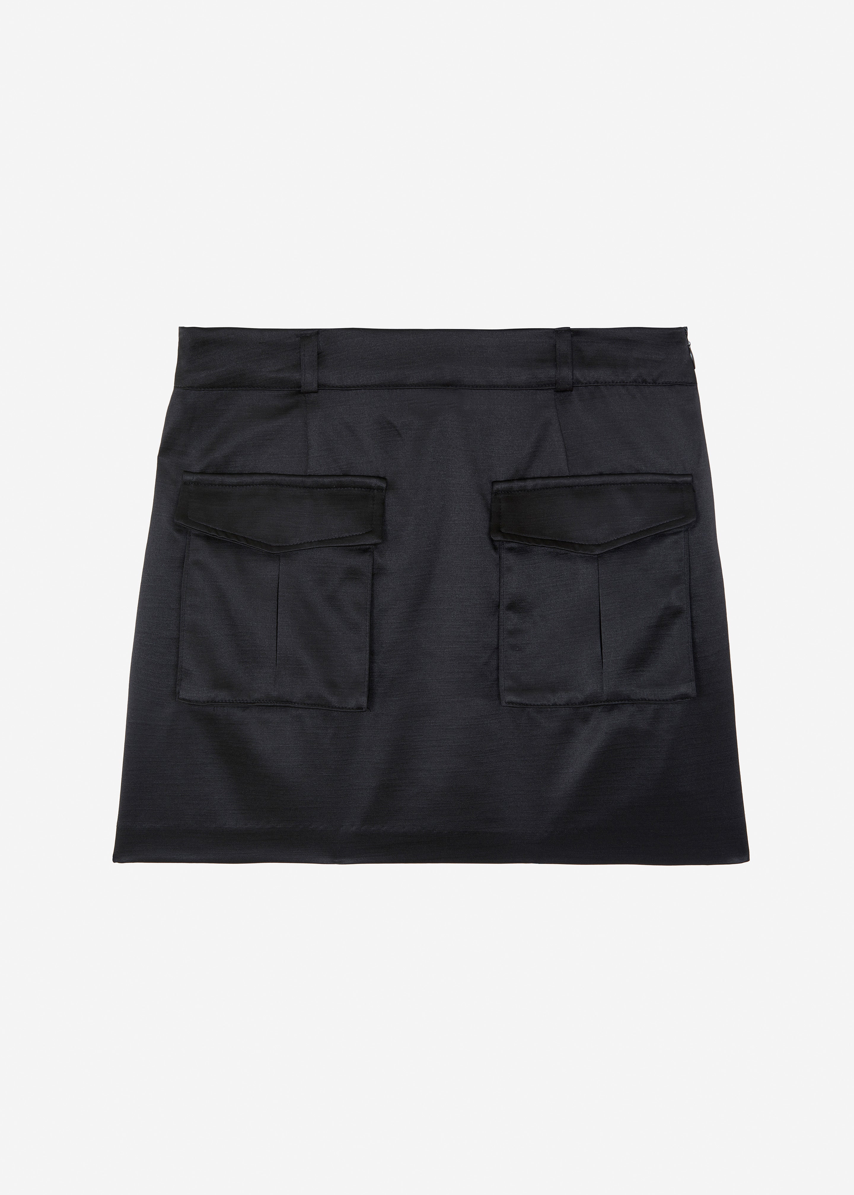 Hudson Satin Cargo Skirt - Black - 10