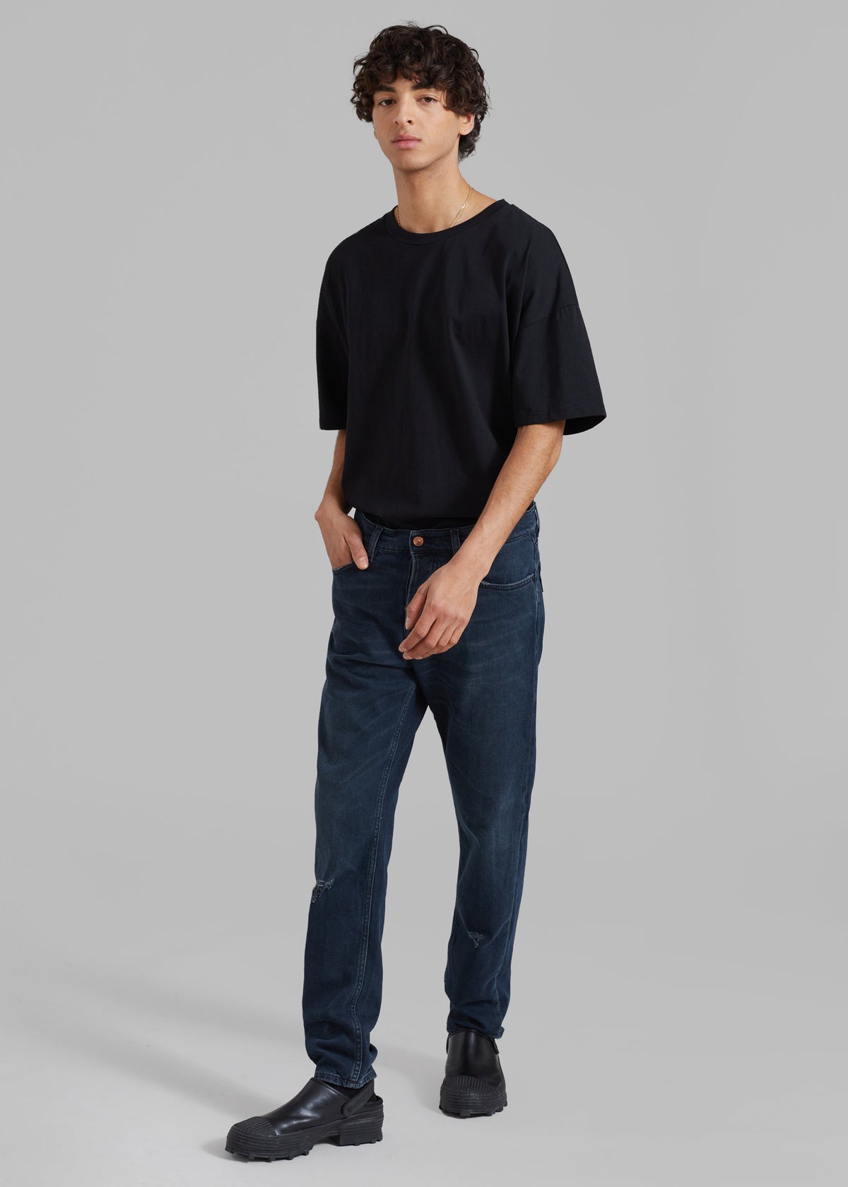 Haikure Tokyo Slim Pants - Mended Blue Black - 3