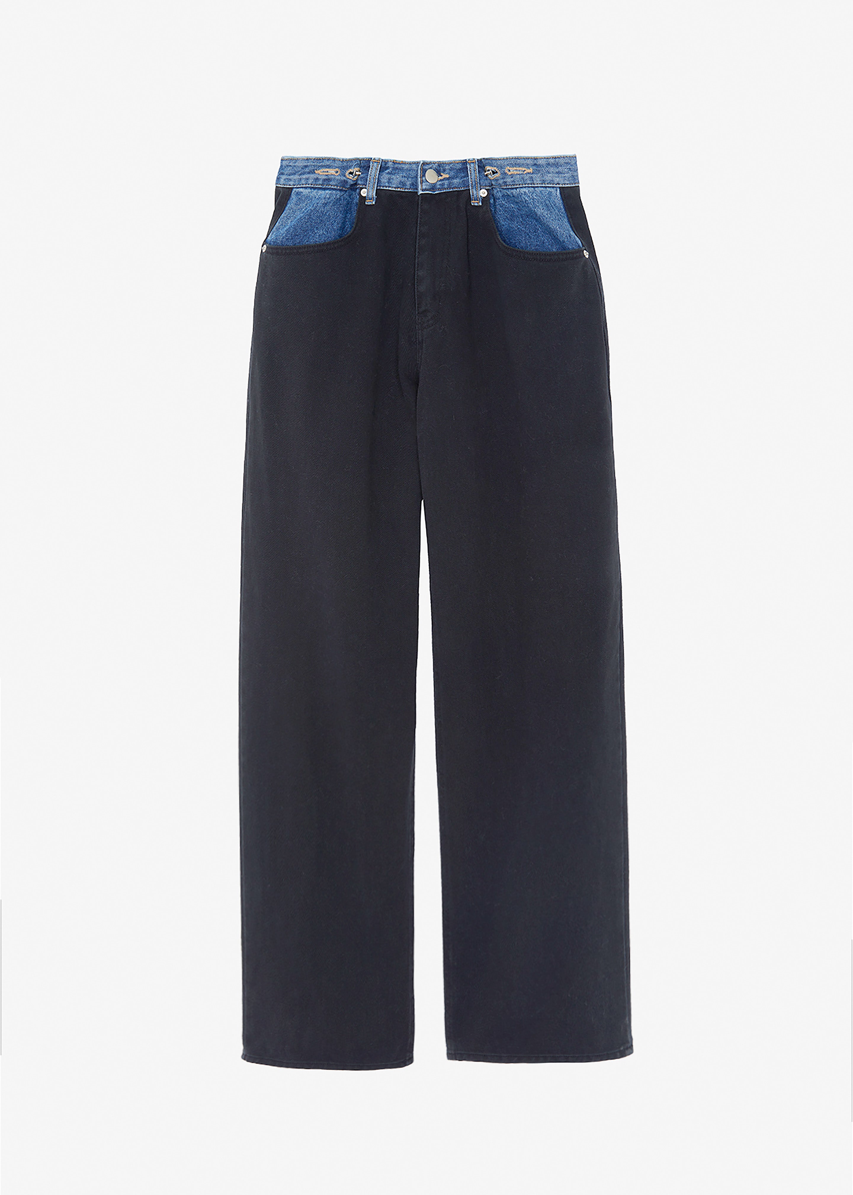 Hayla Contrast Denim Pants - Black/Blue - 11