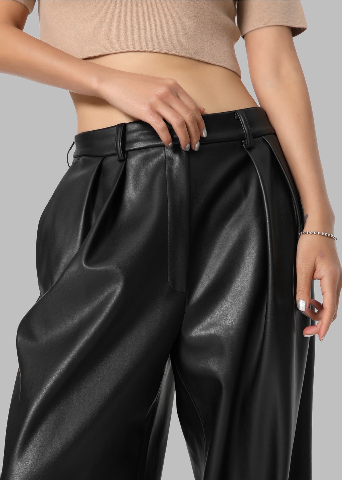 Helsinki Faux Leather Pants - Black - 13