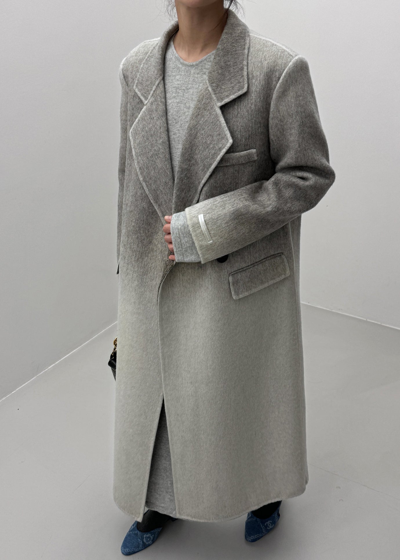Imani Ombre Wool Coat - Grey - 1