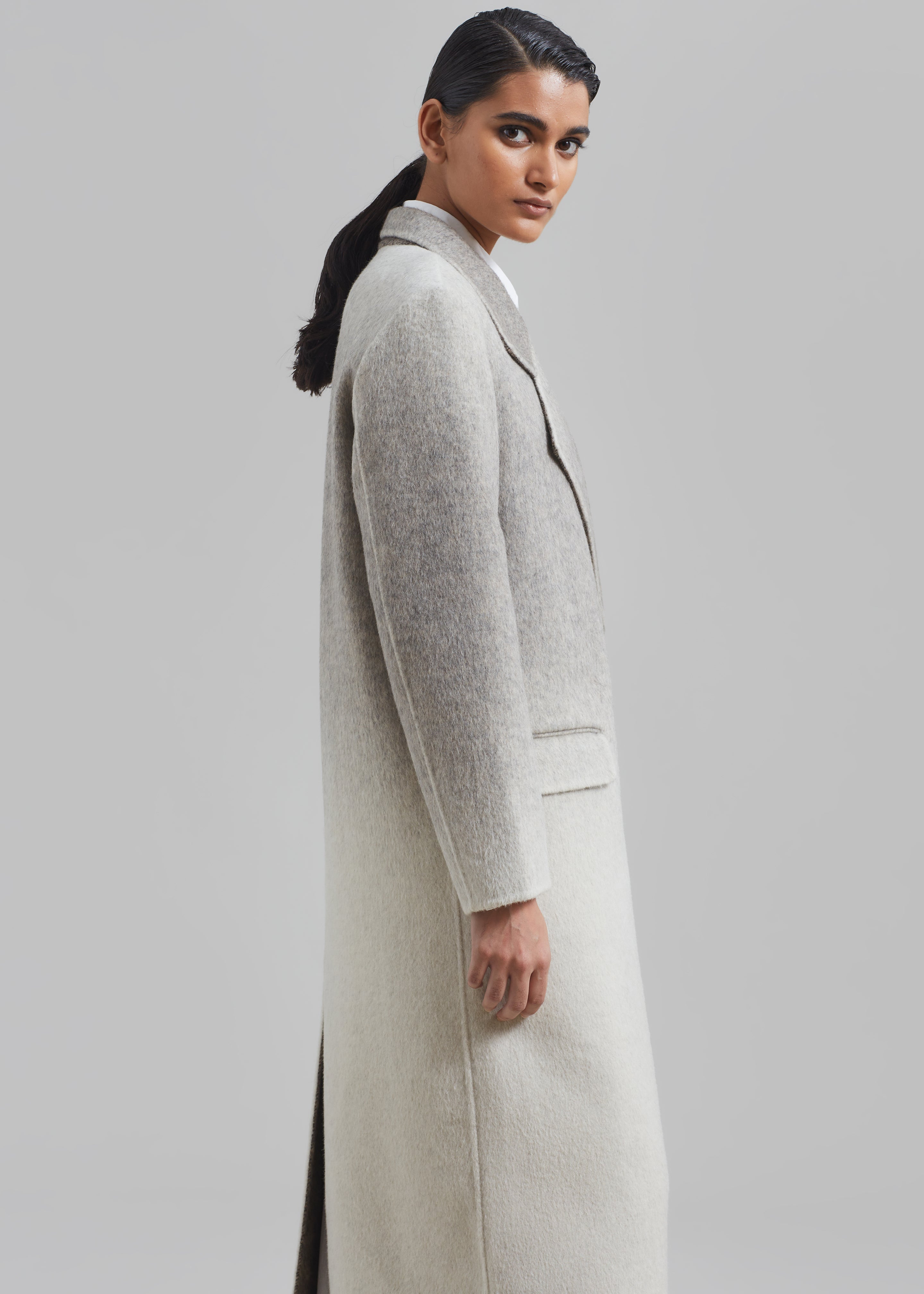 Imani Ombre Wool Coat - Grey - 8