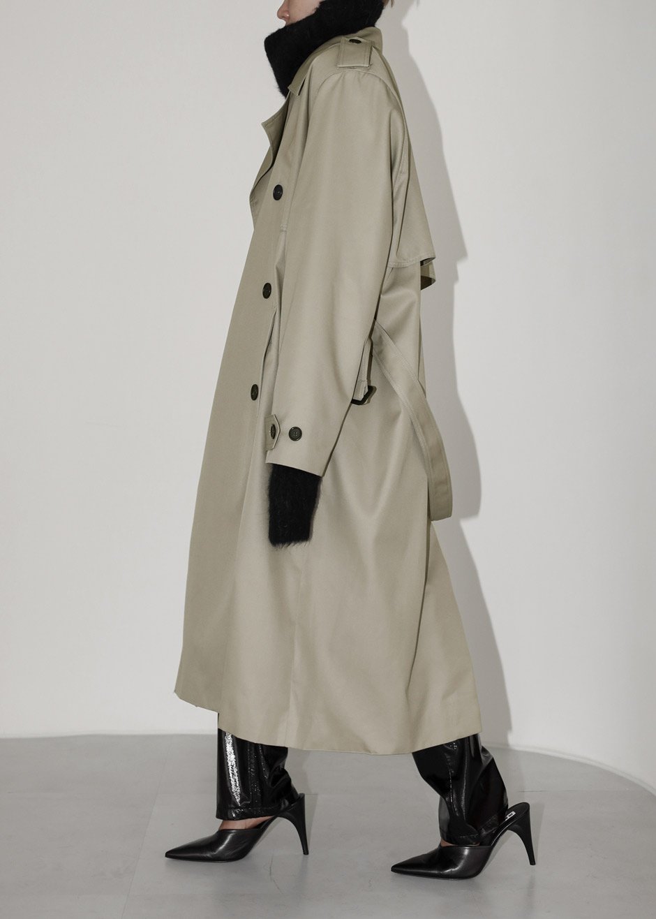 Eugene Trench Coat - Pale Khaki - 1